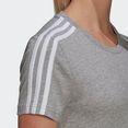 adidas sportswear t-shirt loungewear essentials slim 3-stripes grijs