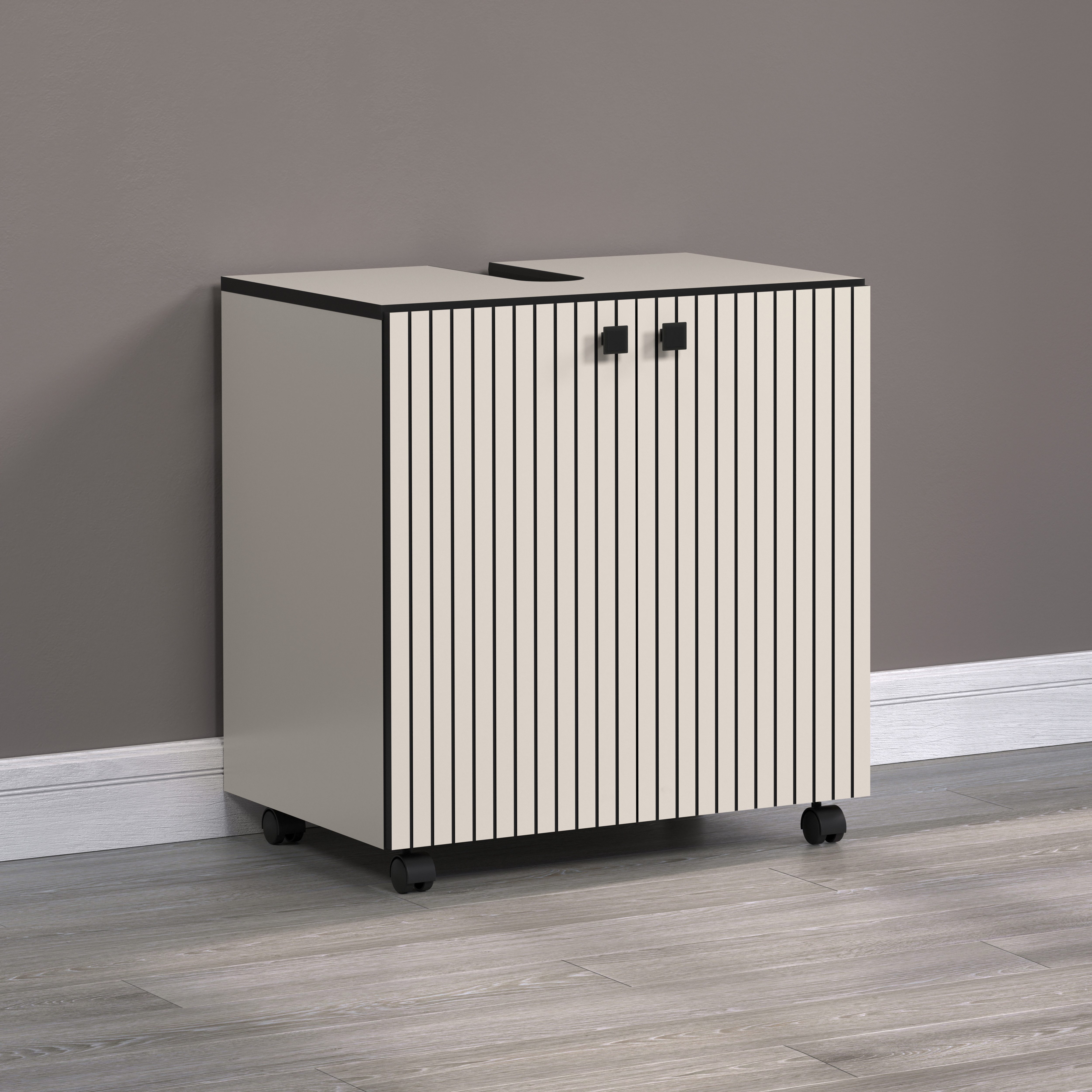 welltime Wastafelonderkast Amrum BxHxD 80 x 64 x 42 cm wastafelonderkast eiken rillen-look (1 stuk)