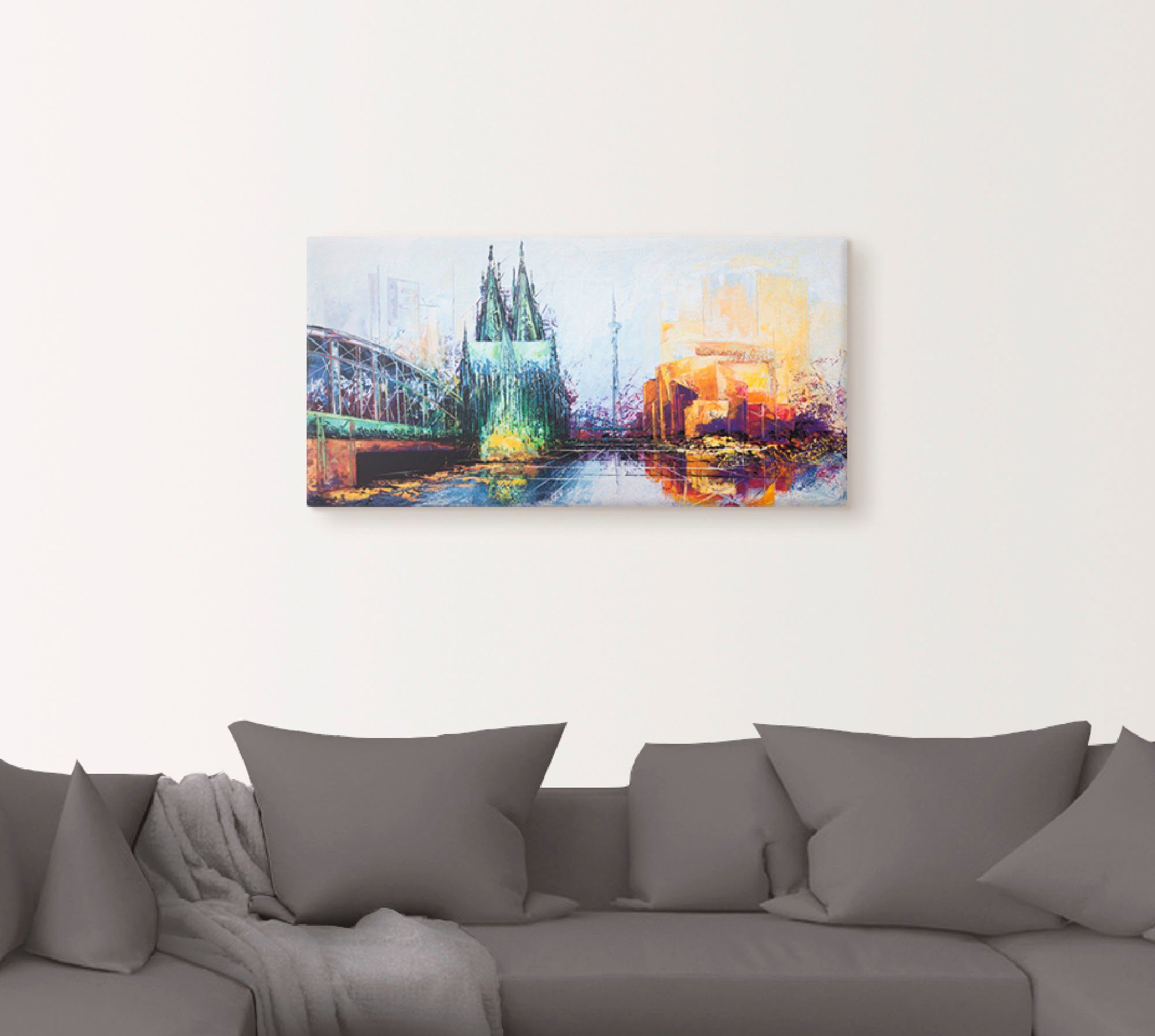 Artland Artprint Keulen Skyline als artprint op linnen, poster in verschillende formaten maten
