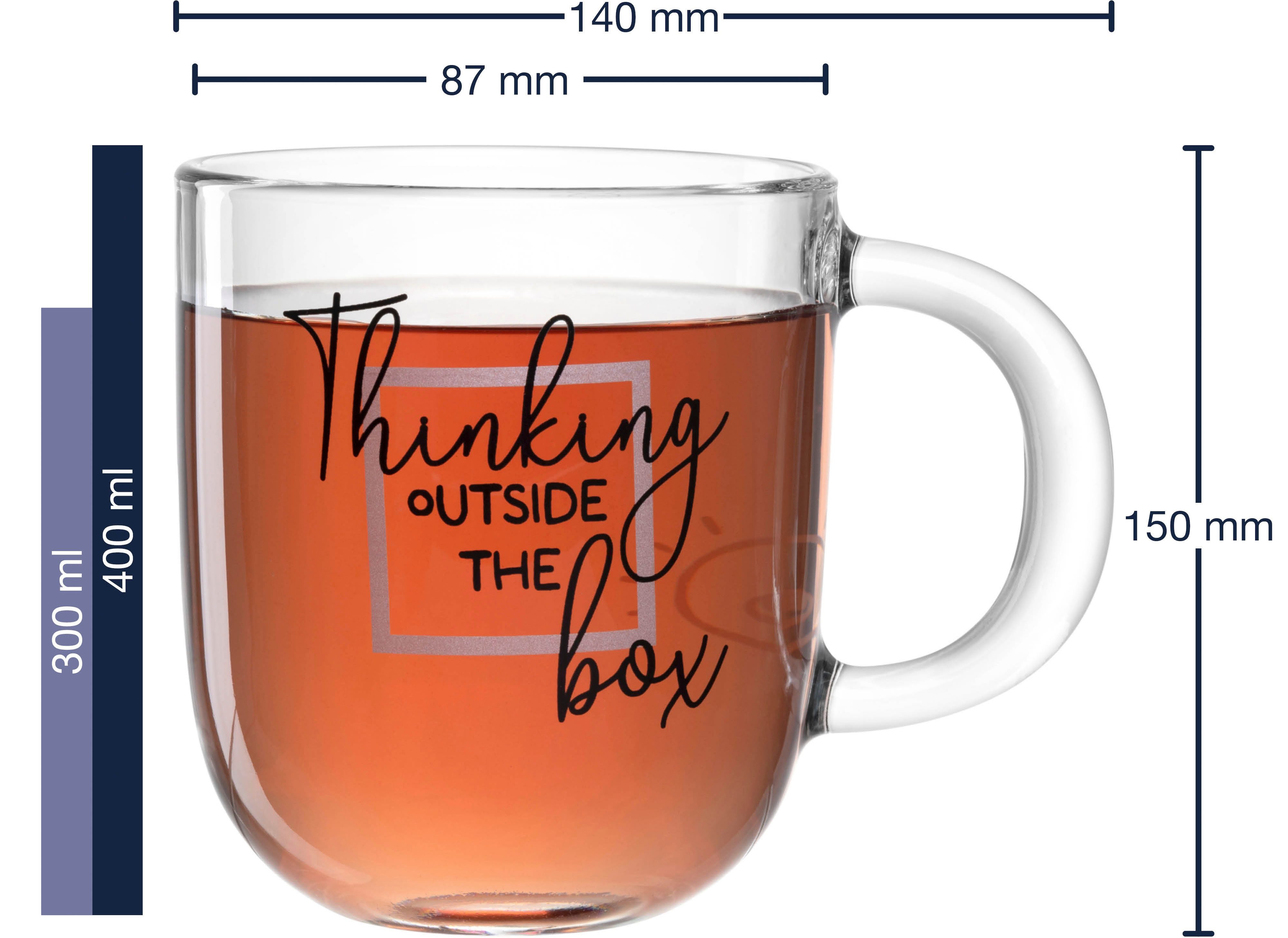 LEONARDO Kopje Beker "Thinking outside the box", 4-delig set, UFFICIO (set, 4-delig)