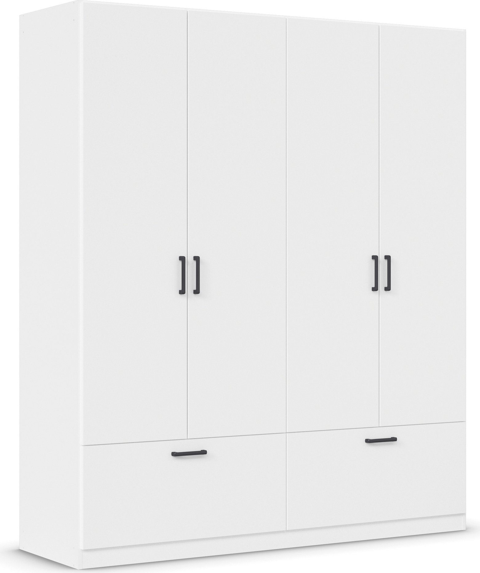 rauch Draaideurkast Kledingkast kast garderobe waskast BARI met lades en moderne greep in grijs metallic made in germany