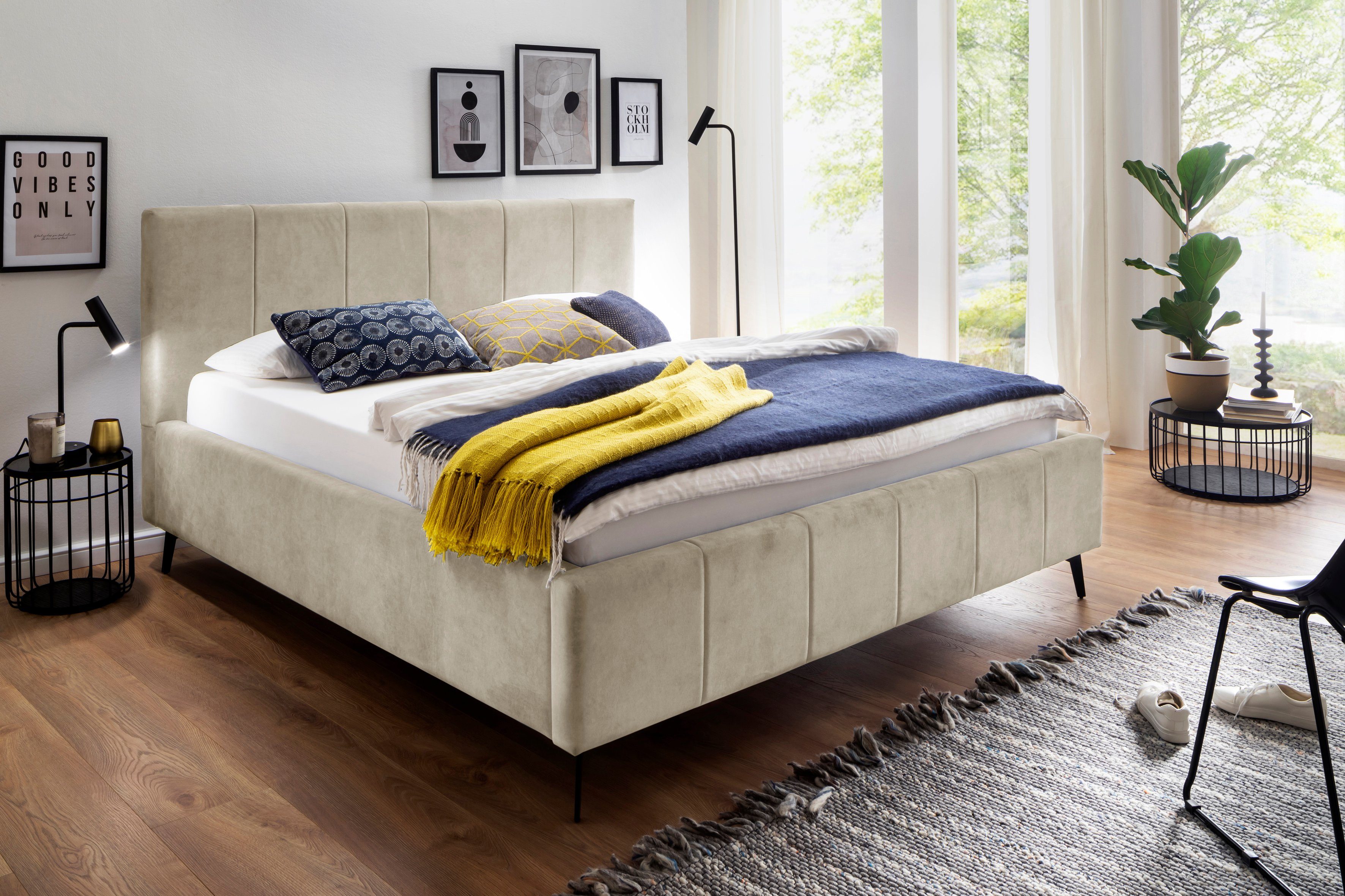meise.möbel Ledikant met bergruimte Lizzano incl. lattenbodem en bedkist bedden beige