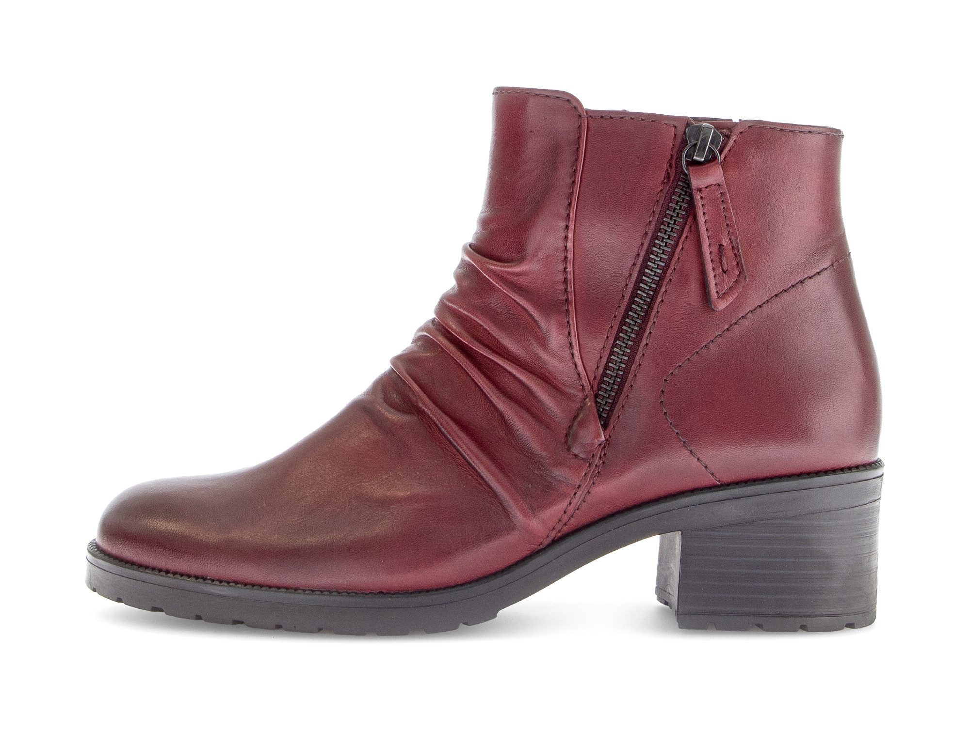 Gabor Laarsjes Tunis , blokhak, enkellaarsjes, decoratieve ritssluiting buiten, wijdte g (=wijd)