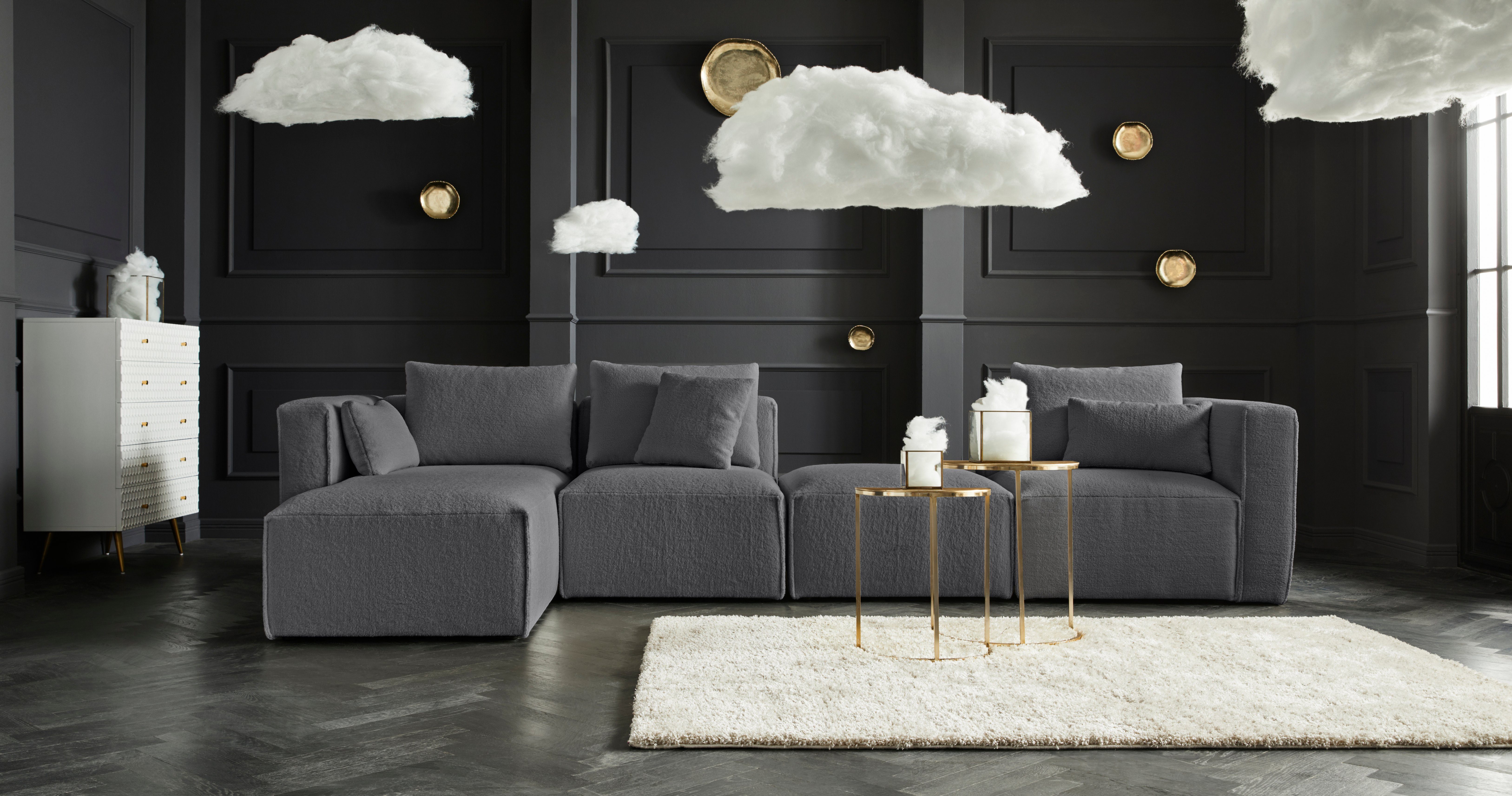 Guido Maria Kretschmer Home&Living Ottomane Comfine Modulaire ottomane om zelf samen te stellen, in 3 bekledingvarianten