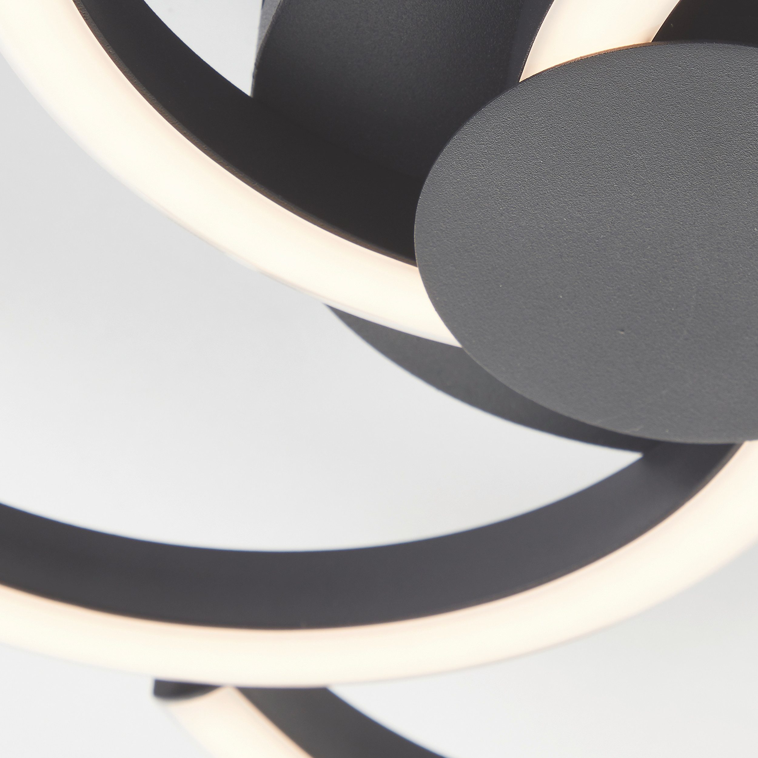 Brilliant Leuchten Led-plafondlamp Fico Ø 34 cm, 2300 lm, 3000 K, aluminium, zwart