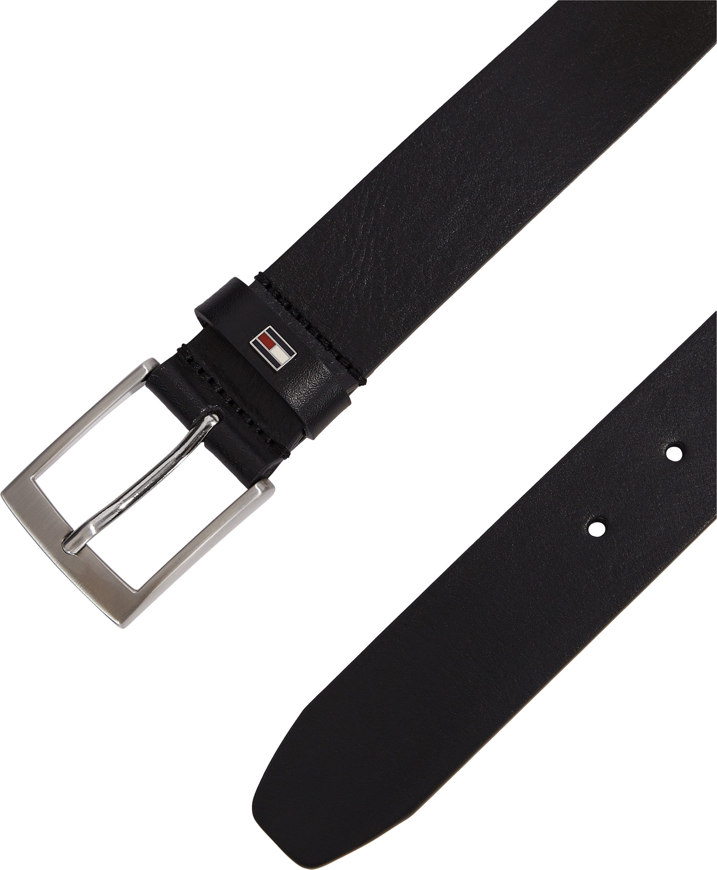 Tommy Hilfiger Leren riem ADAN 3.5 EXT Metalen logopatch, eenvoudige doornsluiting