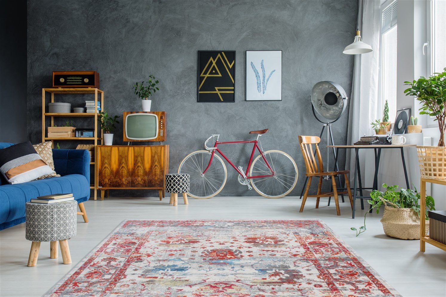 aRTE ESPINA Vloerkleed Antigua 100 Franjes tapijt in vintage-ontwerp, schitterend kleurenspel