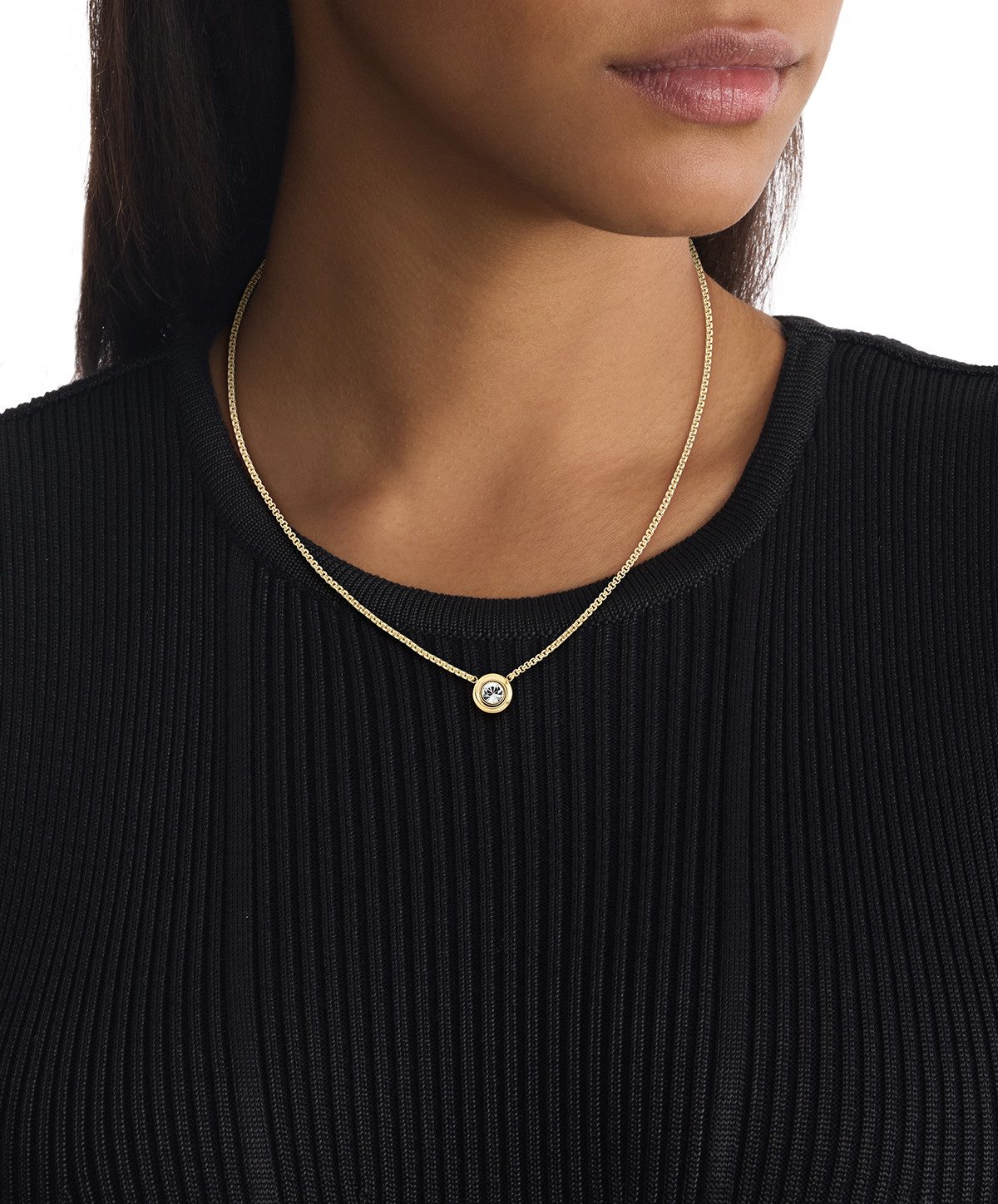 Calvin Klein Ketting met hanger TWISTED BEZEL SOLITAIRE