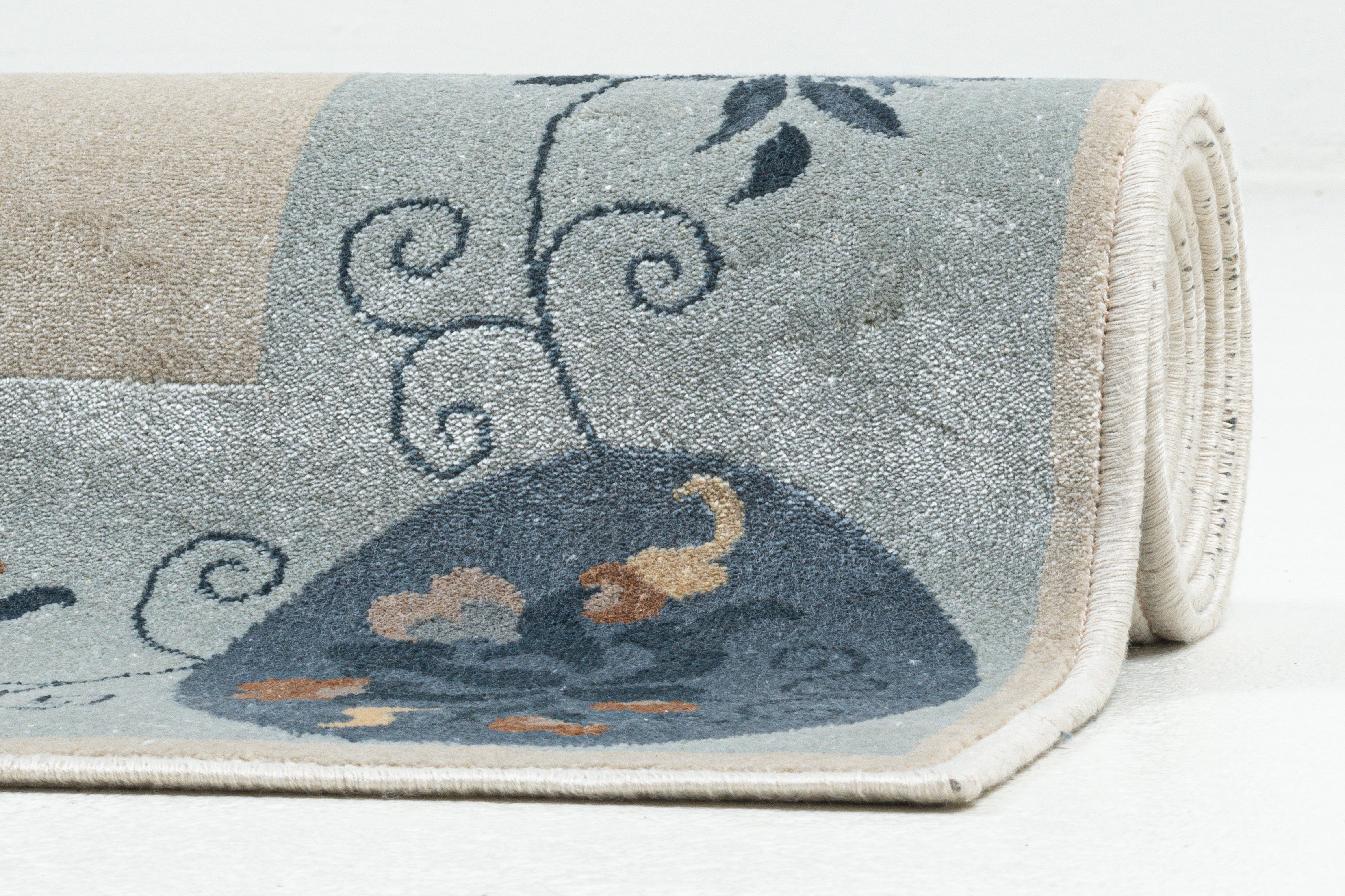 Gino Falcone Vloerkleed Cherina GF-130 zacht bloemen ontwerp, met bies, lichte glans, 100% viscose