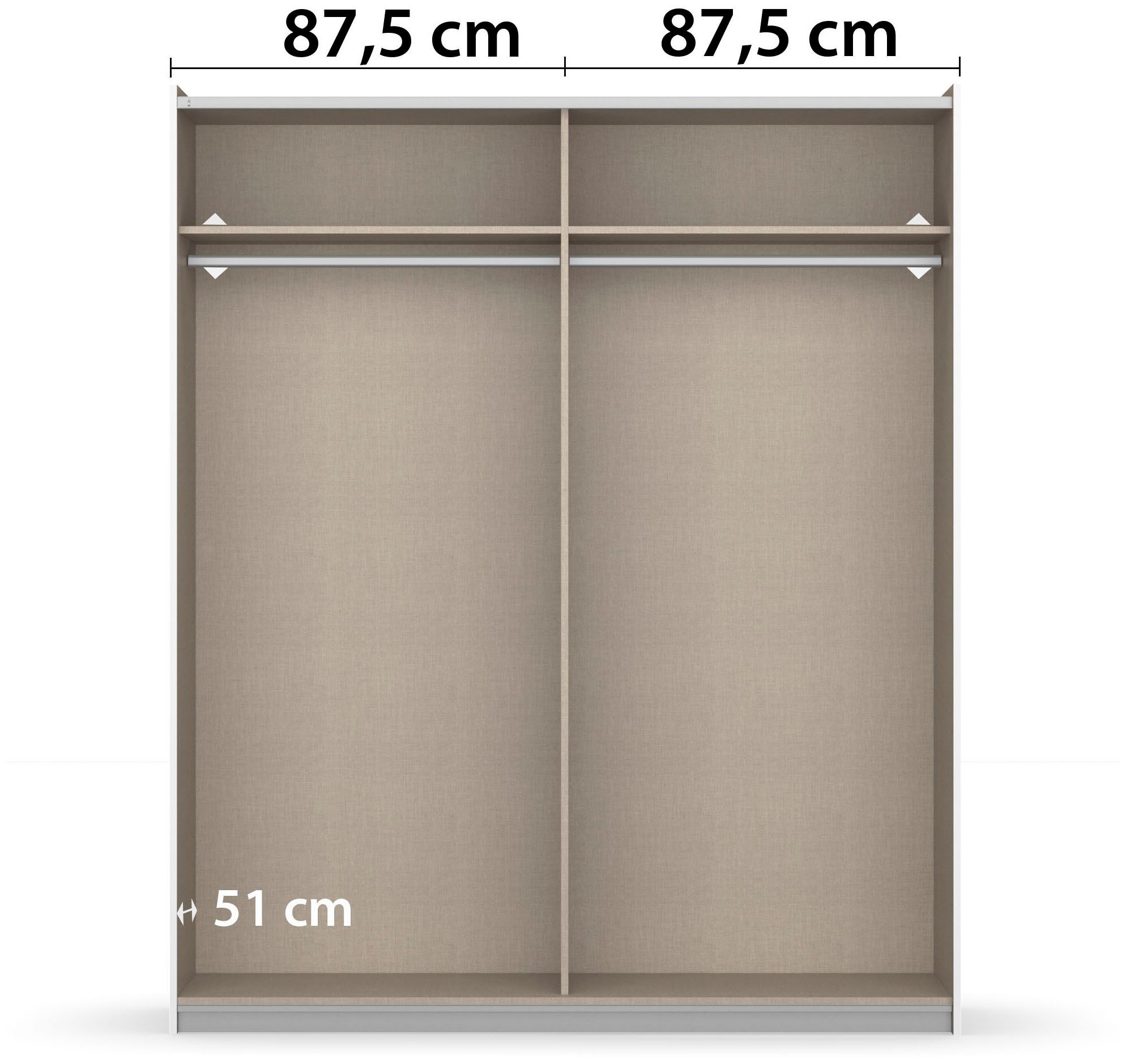 rauch Zweefdeurkast Kledingkast draaideurkast kast garderobe KRONACH TOPSELLER met spiegel en veel opbergruimte, metalen greepstrips, made in germany