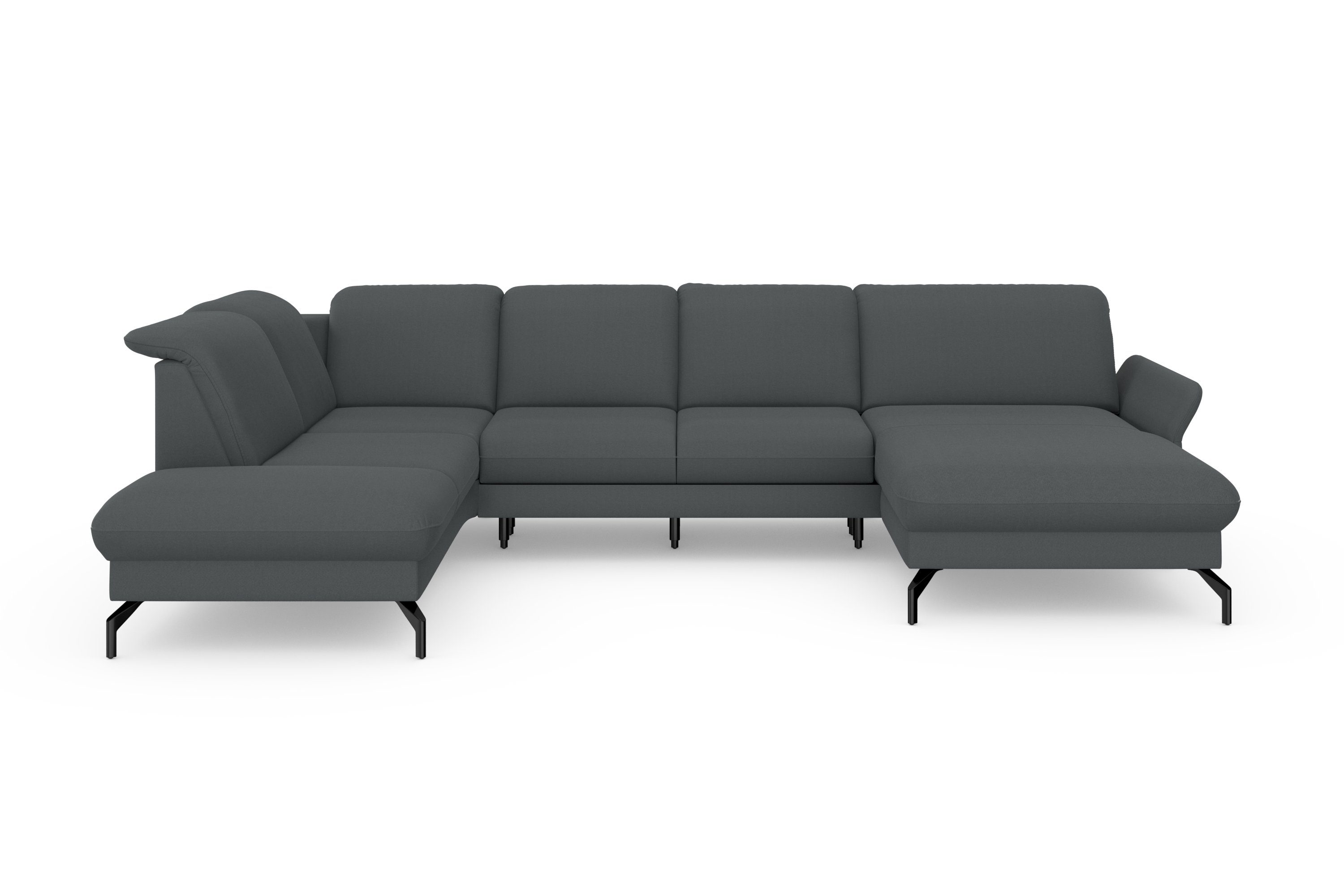 sit&more Zithoek Fashion U-vorm naar keuze met verstelbare hoofdsteun, uittrekzitting, motorisch, metalen poten