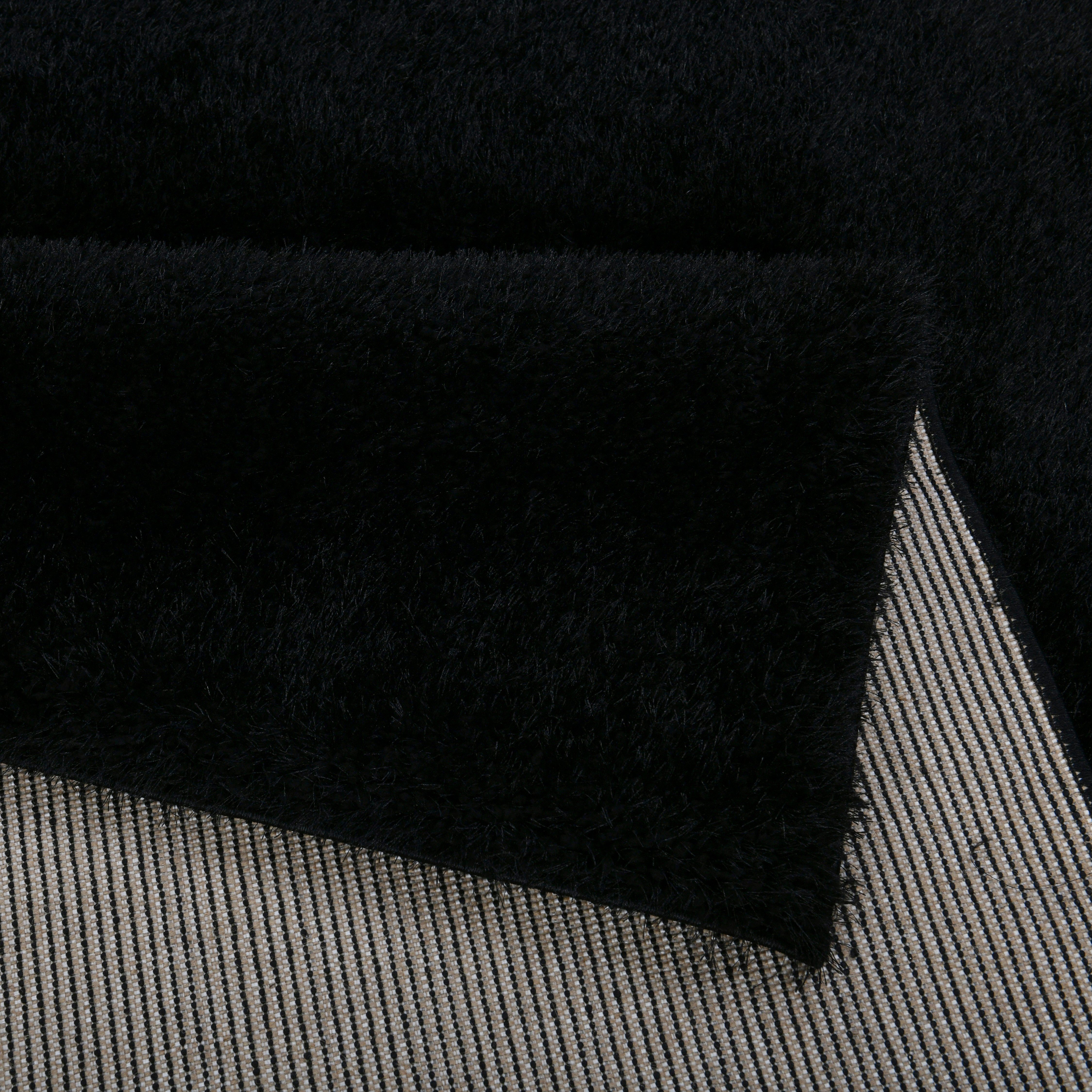 my home Hoogpolig vloerkleed Malin Shaggy in unikleuren, uni, licht glanzend, bijzonder zacht