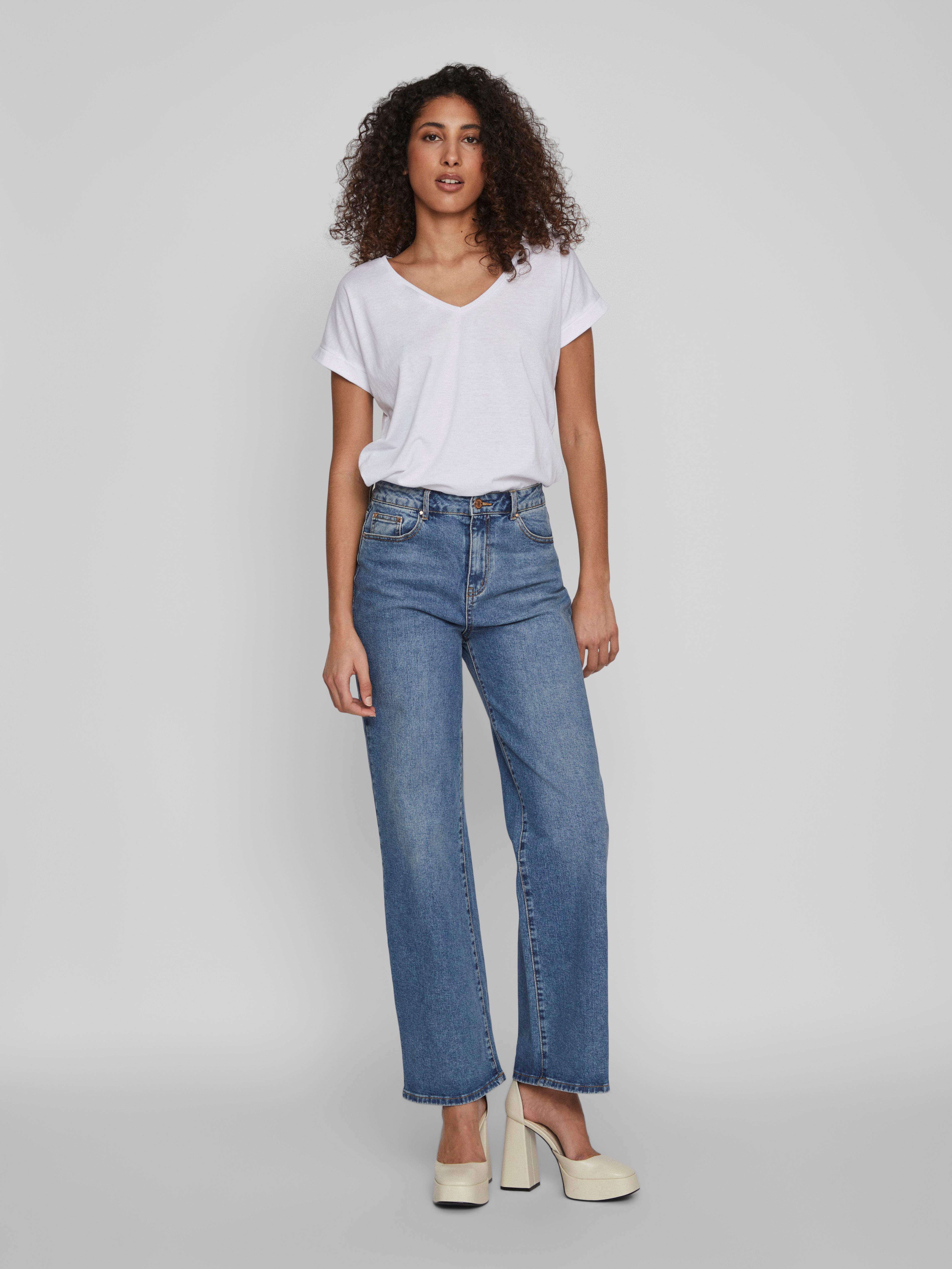 Vila Shirt met V-hals VIDREAMERS NEW V-NECK T-SHIRT - NOOS