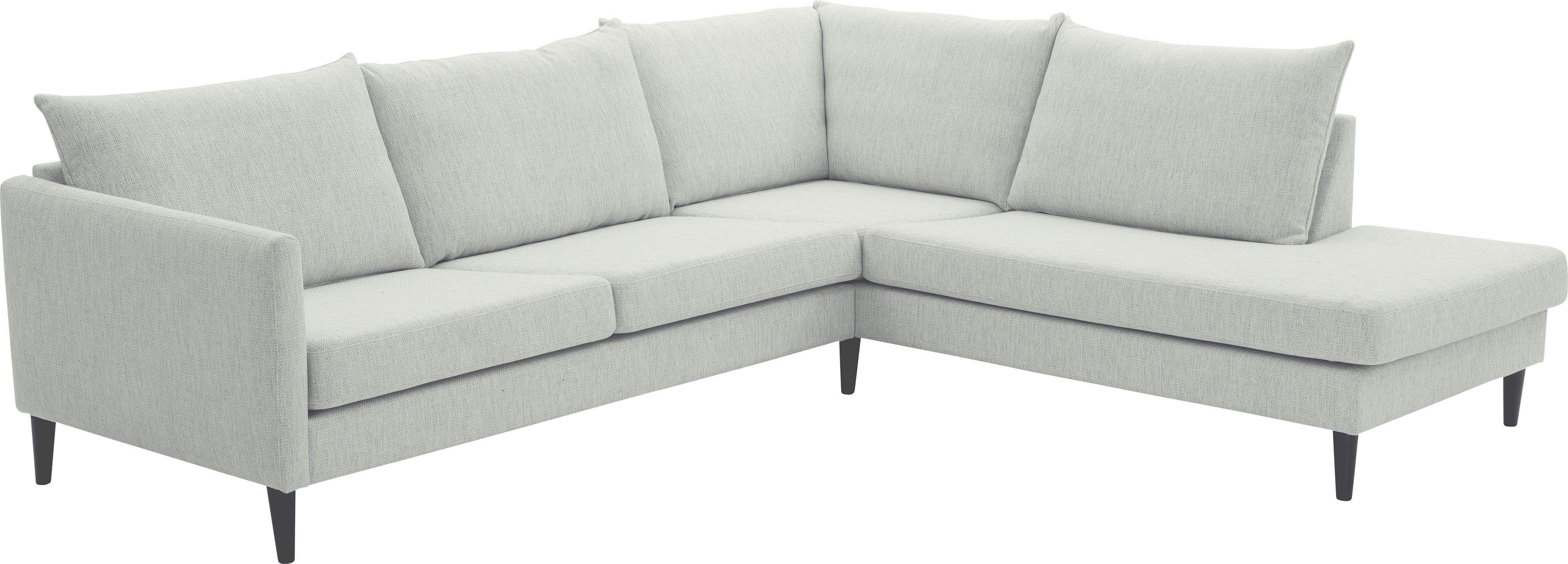 ATLANTIC home collection Hoekbank Rekvik L-vorm met golfvering, met massief houten poten