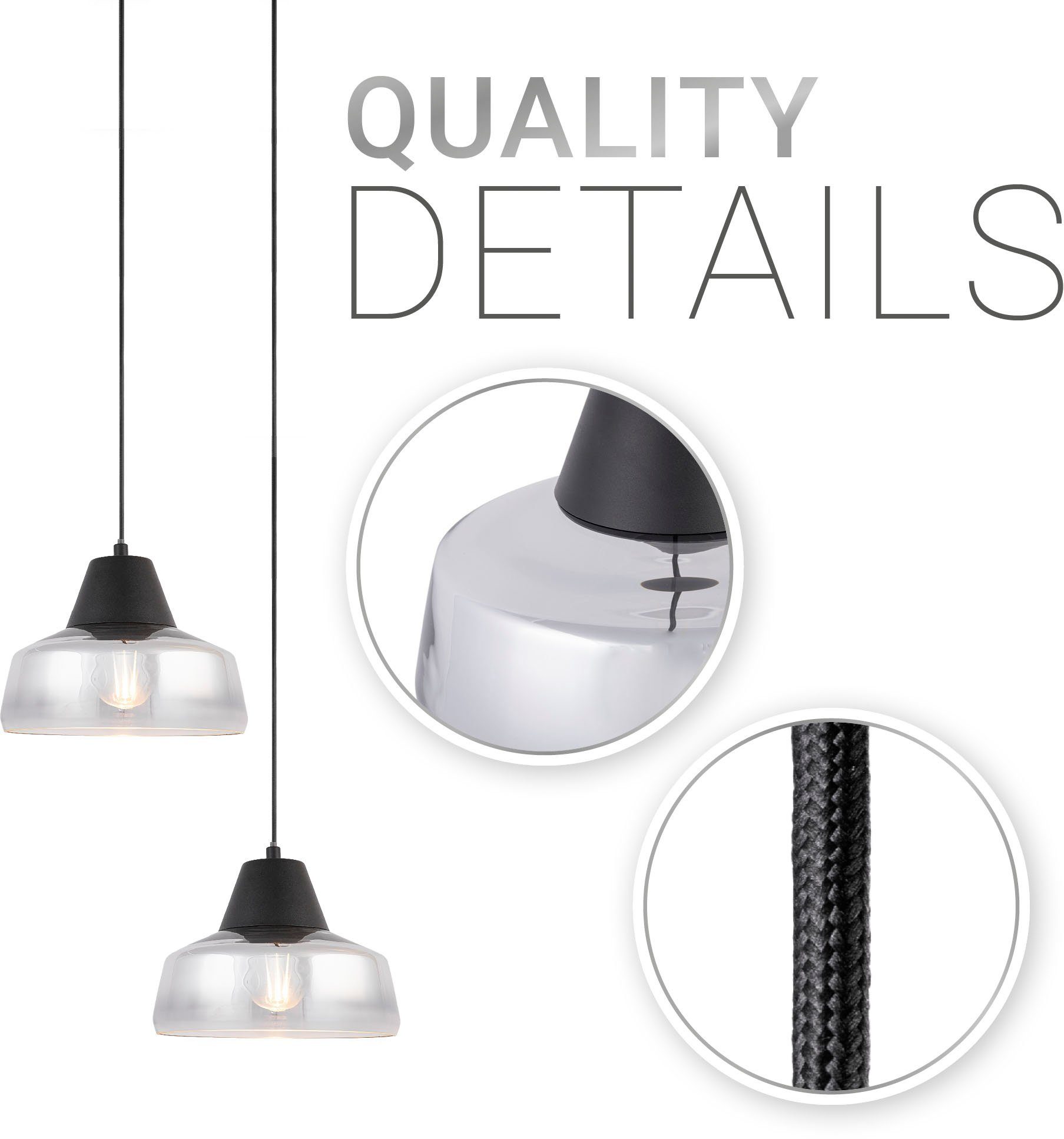 Paco Home Hanglamp Diara Glas eetkamer lamp hanglamp modern vintage industrieel E27