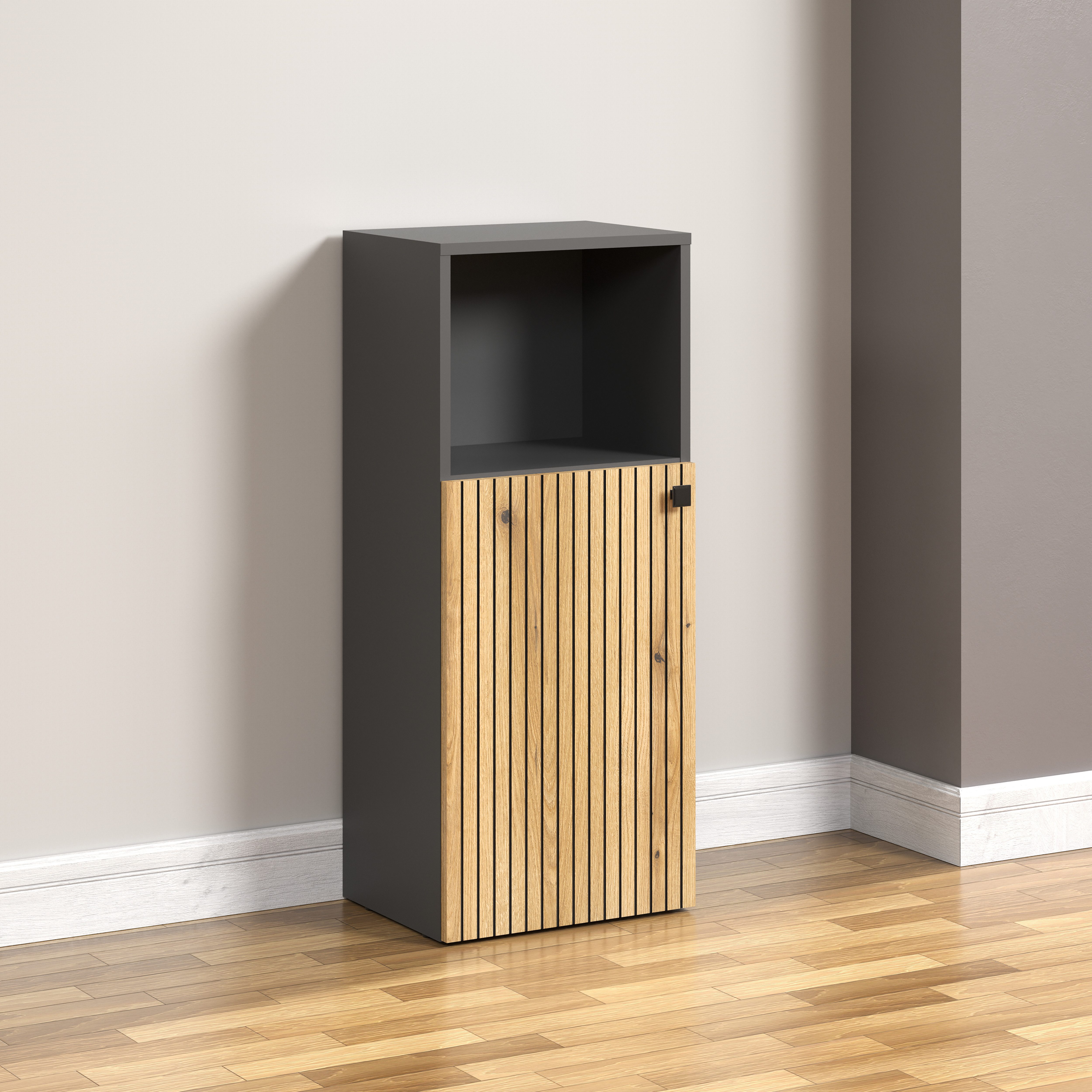welltime Onderkast Amrum Breedte 40 cm, moderne halfhoge kast eiken rillen-look badkamerkast (1 stuk)