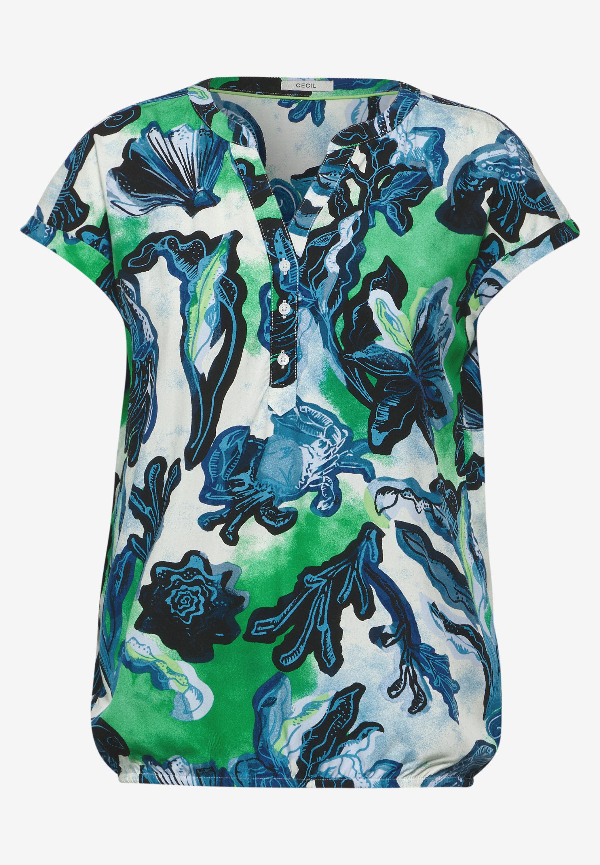 Cecil Blouse met korte mouwen van pure viscose