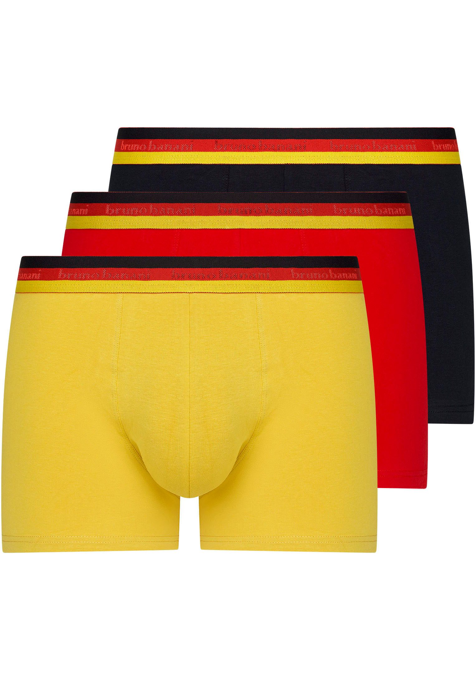 Bruno Banani Retro hipster Golden Goal met meerkleurige boord (Set van 3)