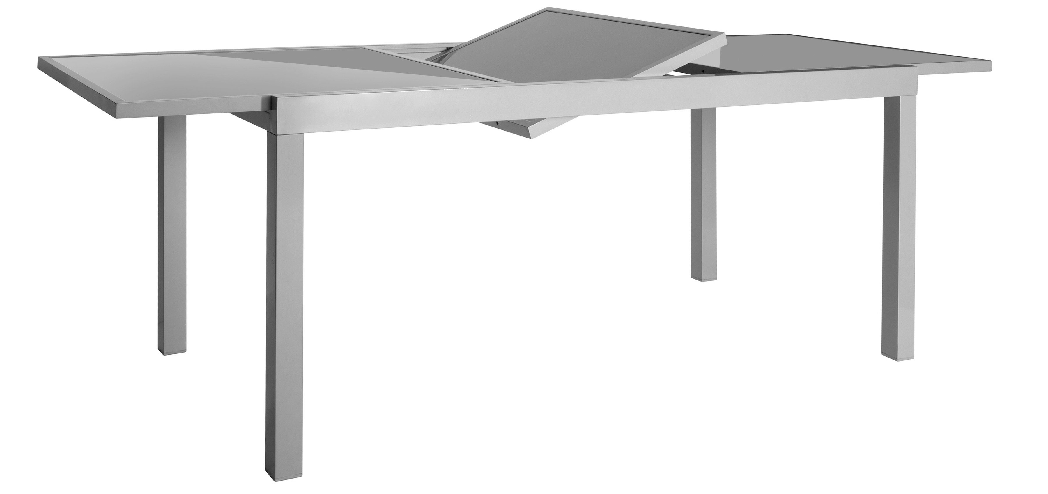 MERXX Tuin-eethoek Amalfi 4 stoelen, uitschuifbare tafel 90 x 120-180 cm, aluminium/textiel (5-delig)