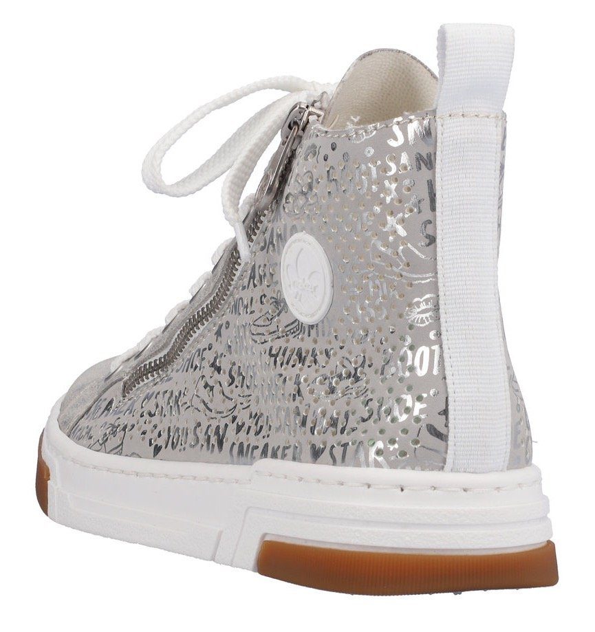 Rieker Sneakers high top sneaker, vrijetijdsschoen, veterschoen met plateauzool