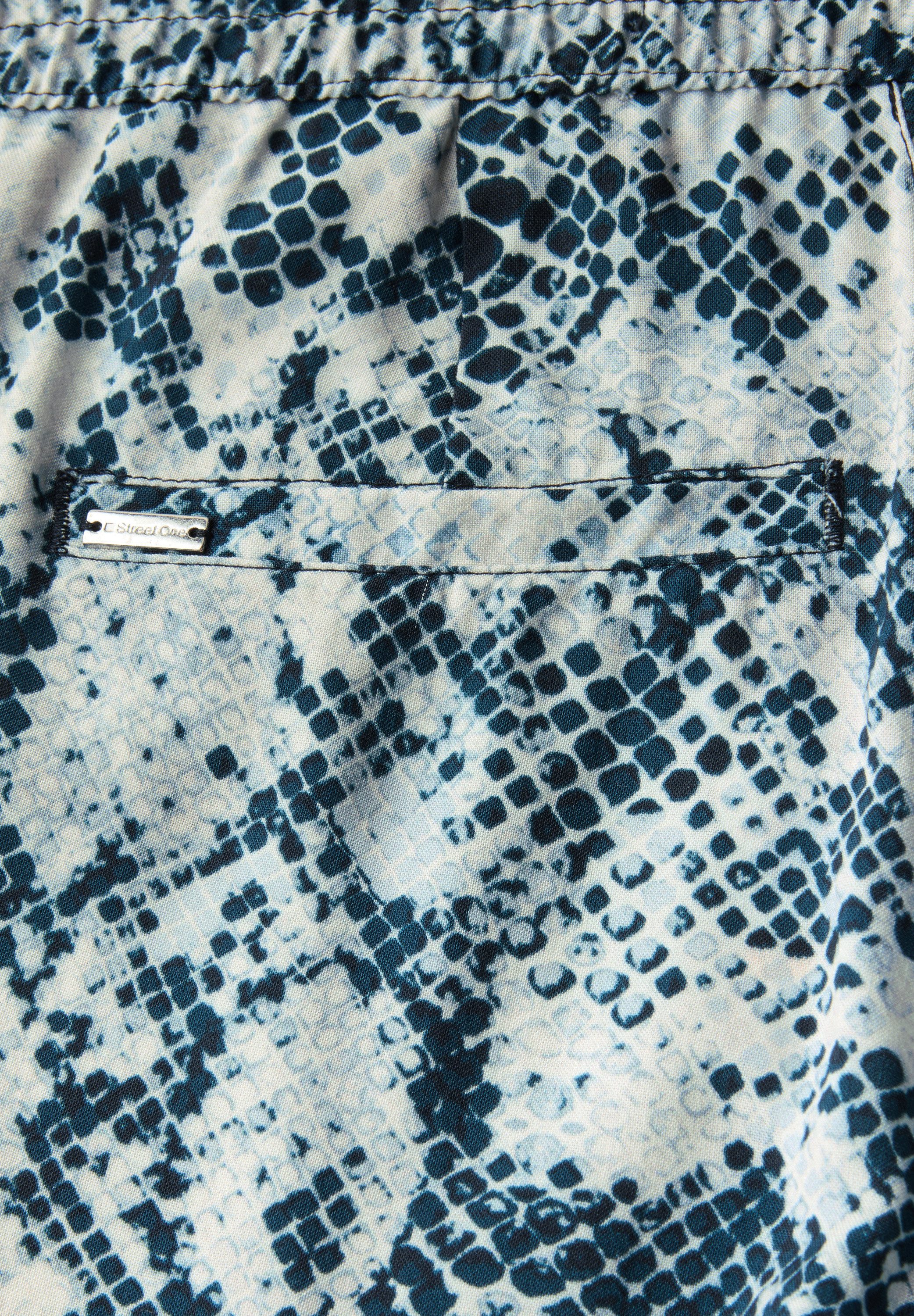 STREET ONE Stoffen broek Style Emee met elastische tailleband en tunnelkoord, met grafisch patroon