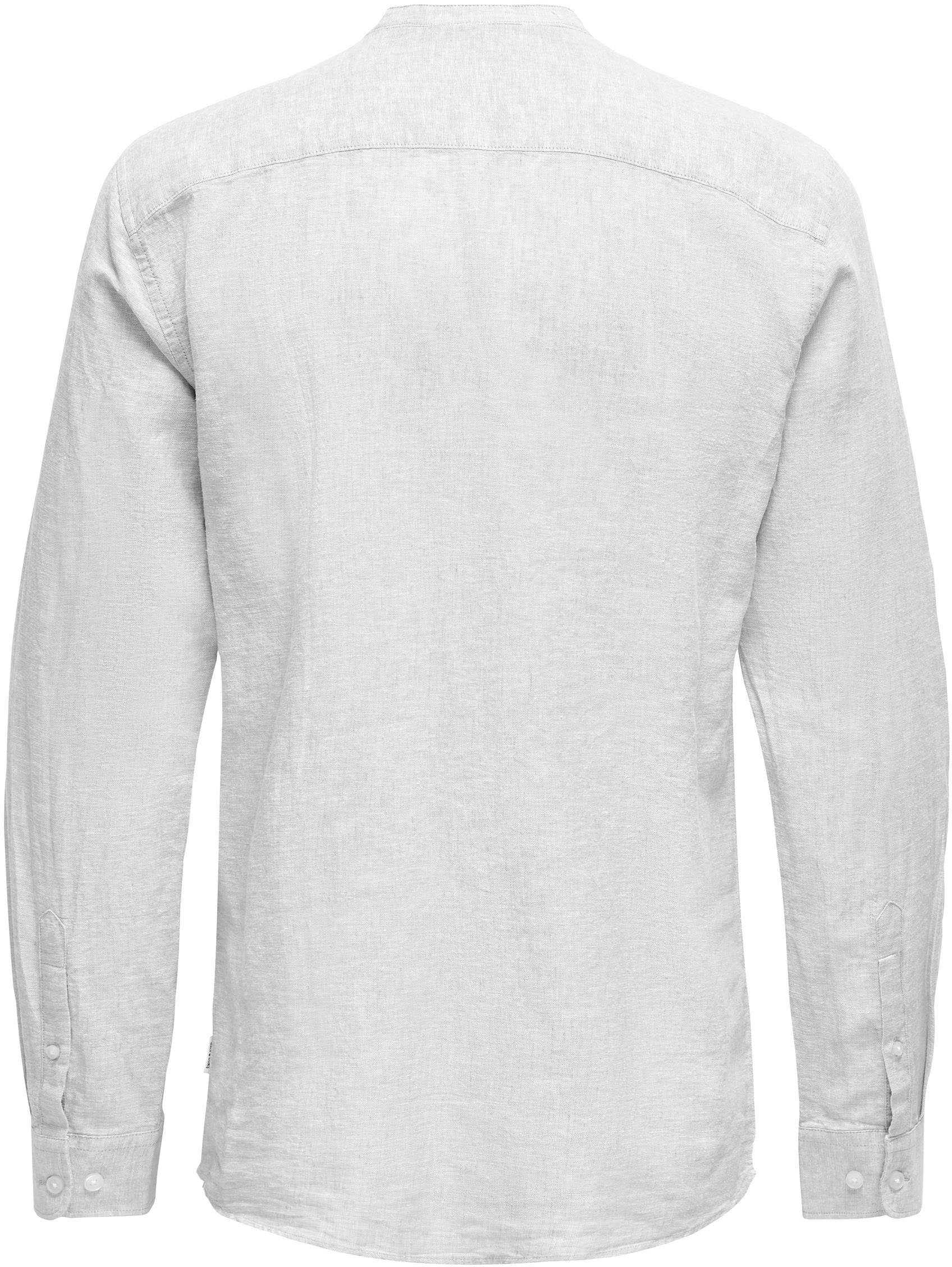 ONLY & SONS Overhemd met lange mouwen ONSCAIDEN LS SOLID LINEN MAO SHIRT NOOS