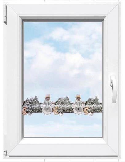Stickereien Plauen Valletje Winter Raamdecoratie "Winter" (1 stuk) vitrage maat 110 cm x 15 cm wit