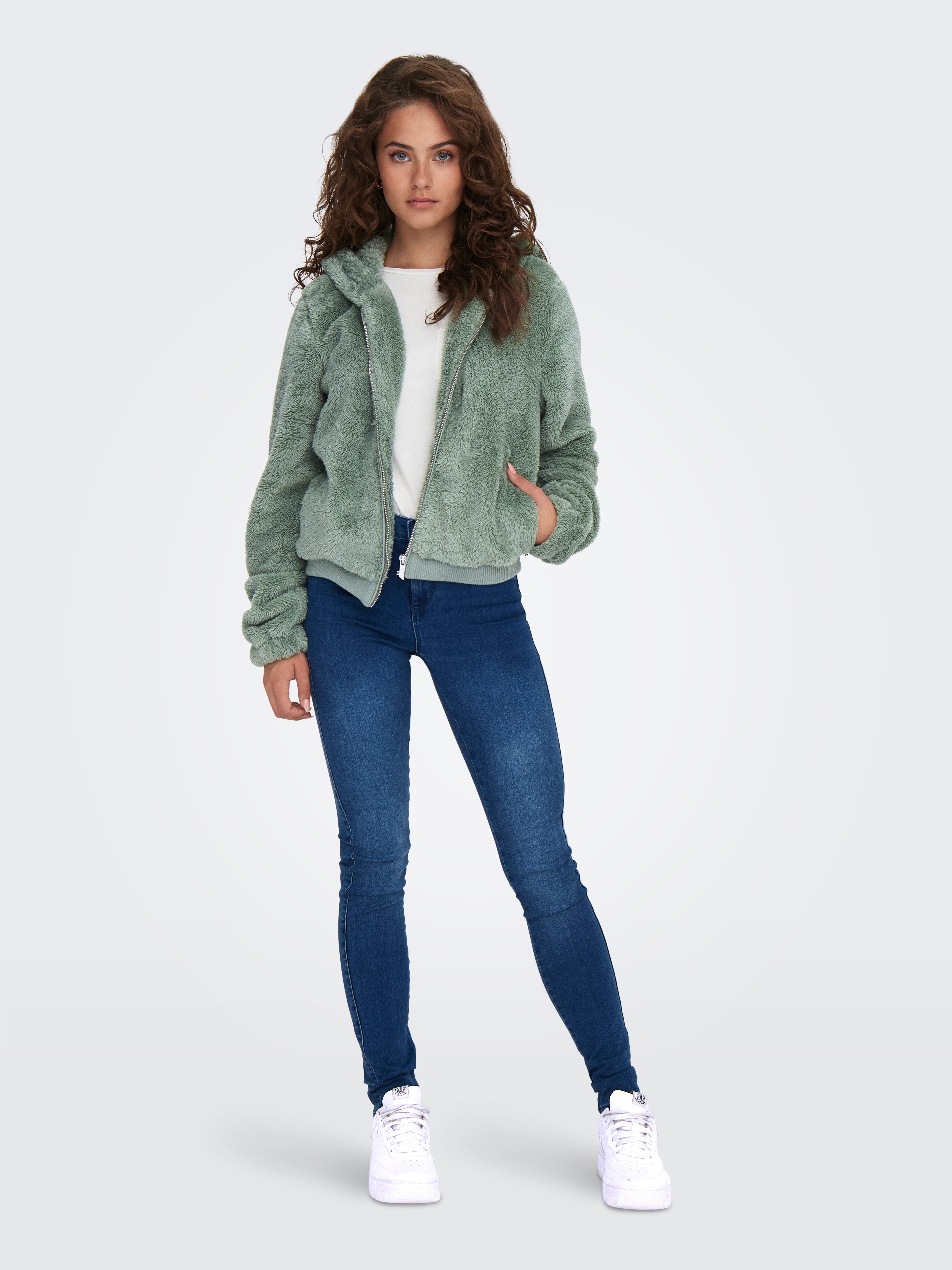 Only Pluche jas met capuchon ONLNEWANNA CONTACT SHERPA JKT OTW NOOS