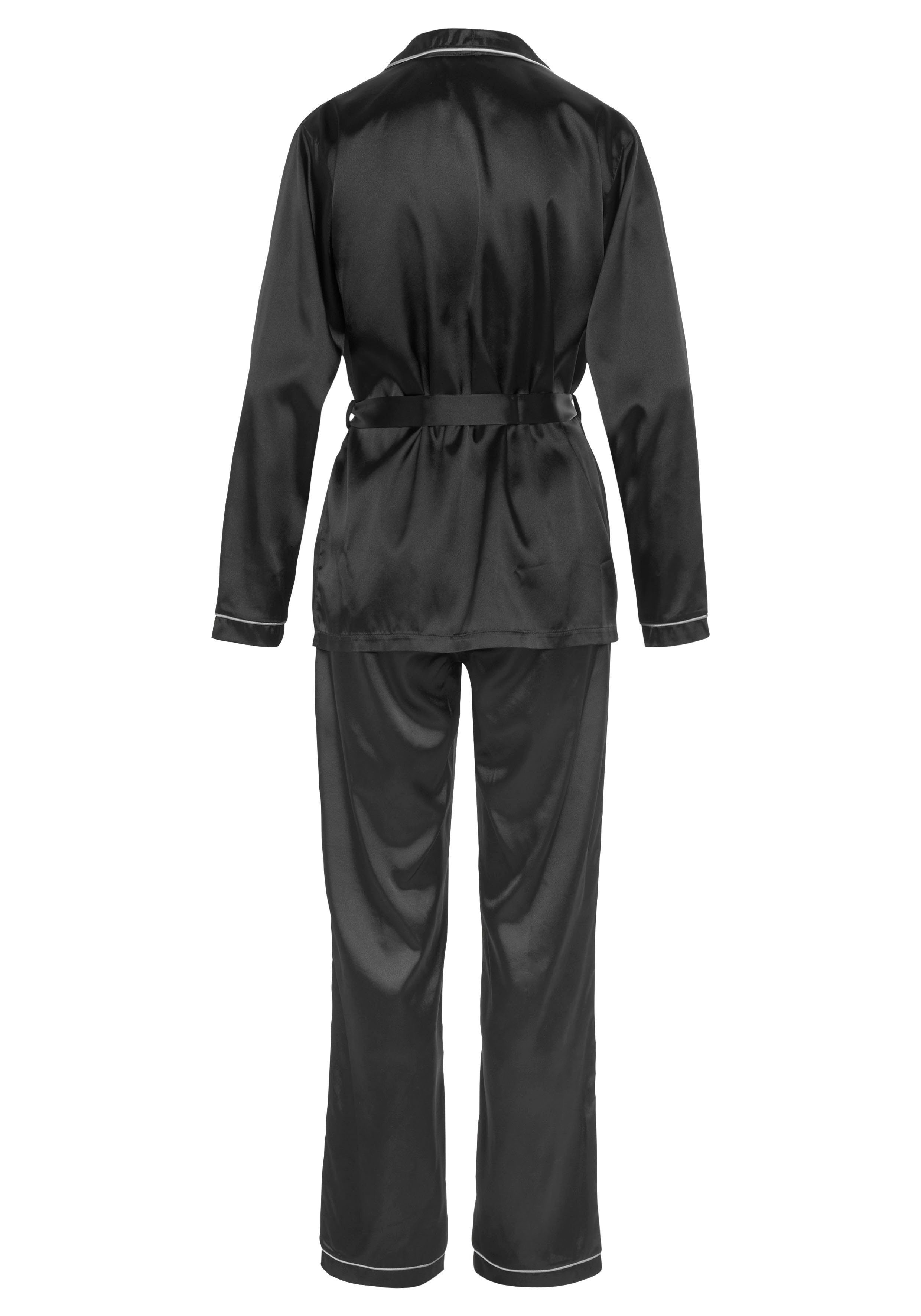 Bruno Banani Pyjama met contrasterende paspel-details (2-delig, 1 stuk)