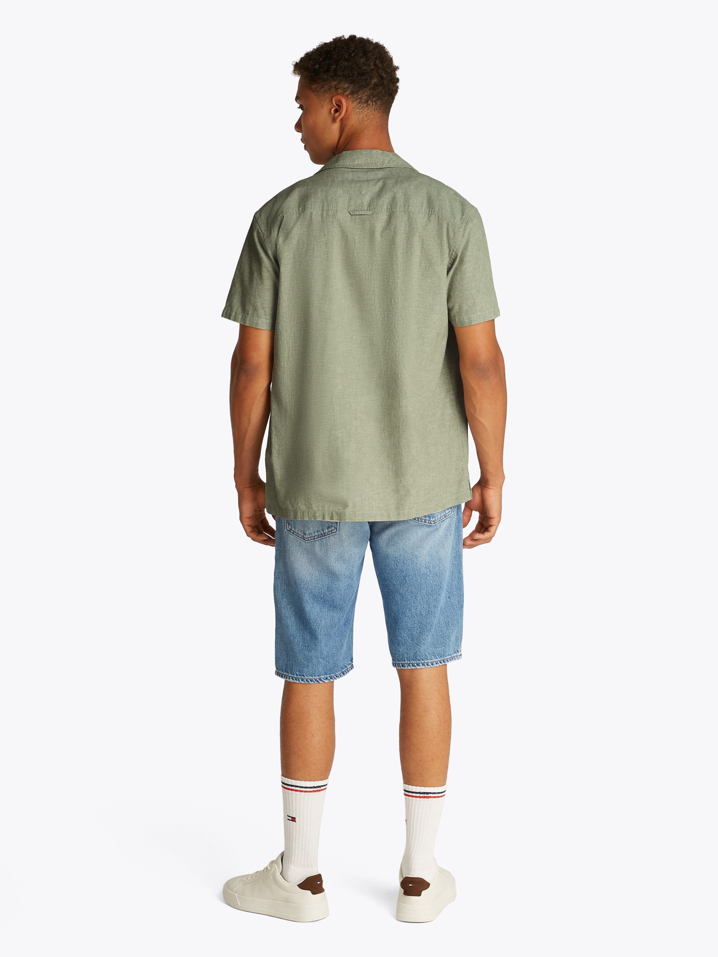 Tommy Jeans Plus Overhemd met korte mouwen TJM LINEN BLEND CAMP SS EXT
