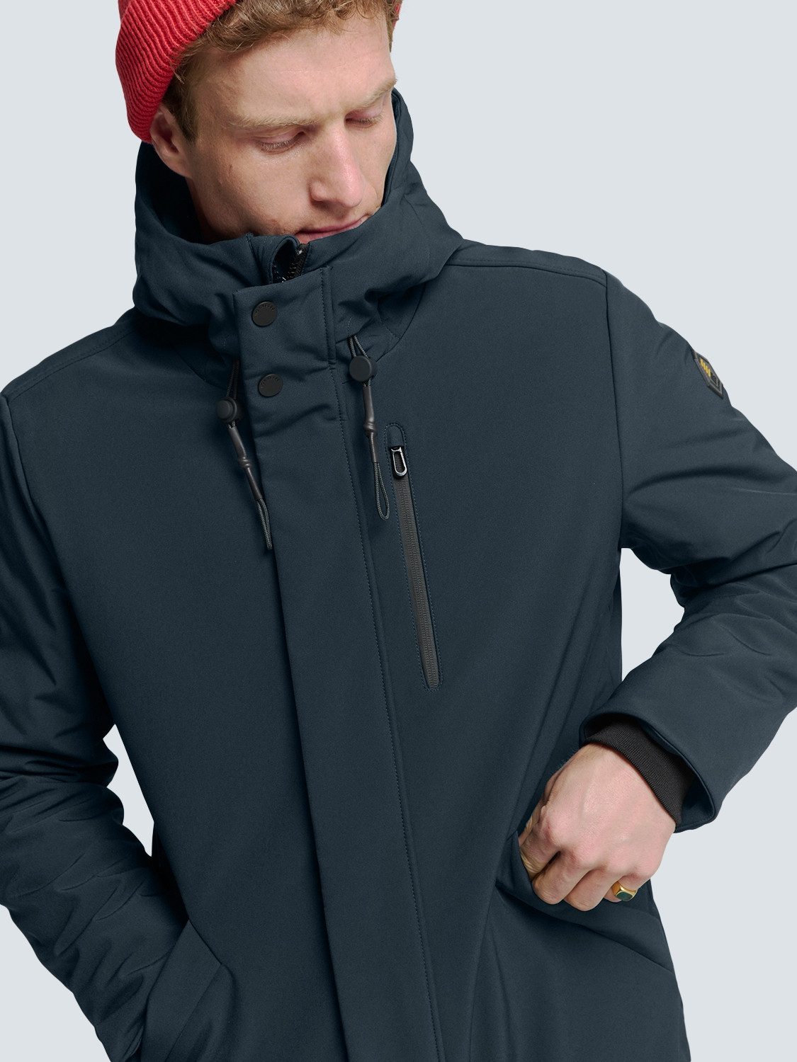 NO EXCESS Softshell-jack met een capuchon