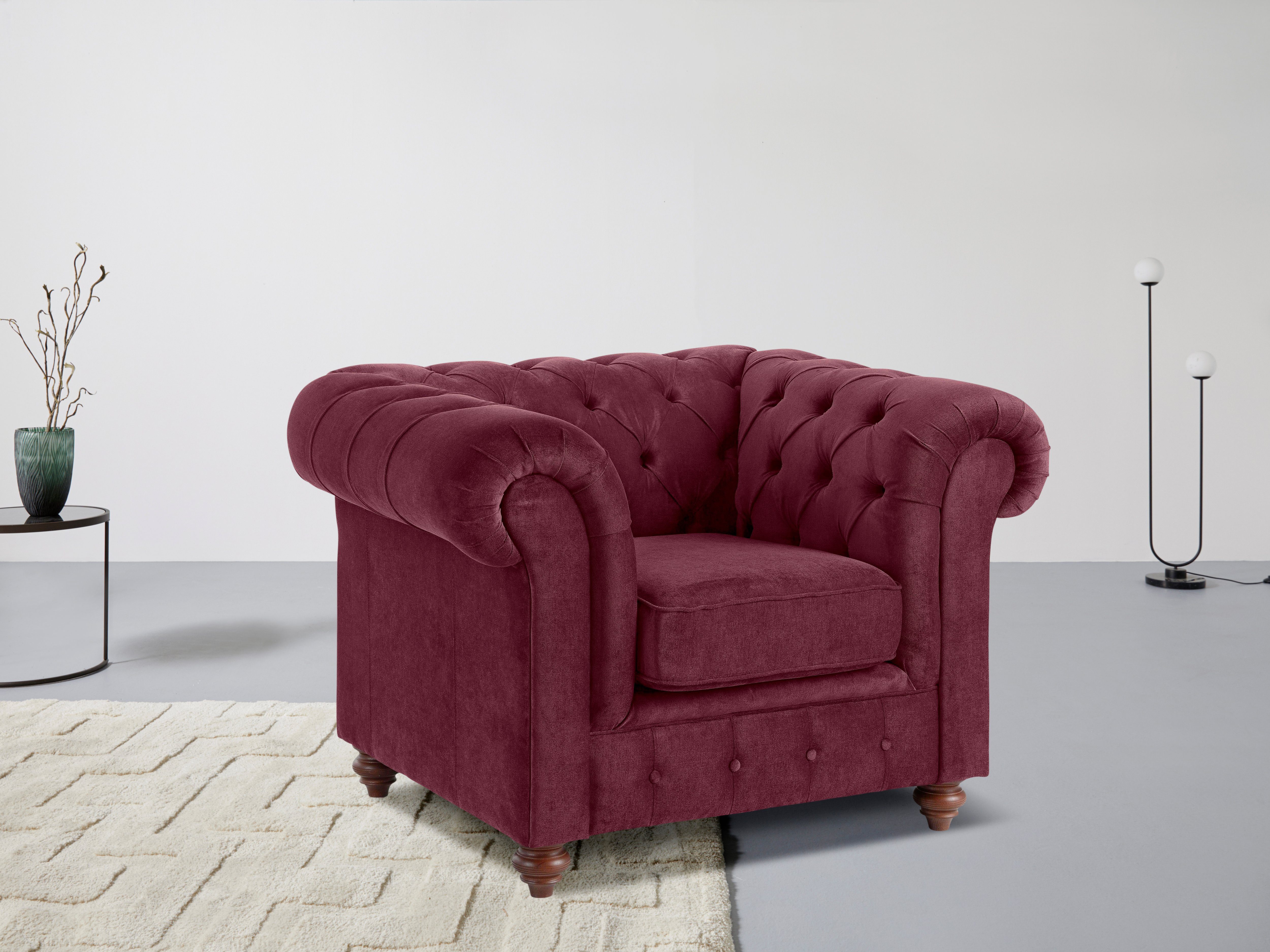 Premium collection by Home affaire Fauteuil CHESTERFIELD met knoopsluiting, ook in leer