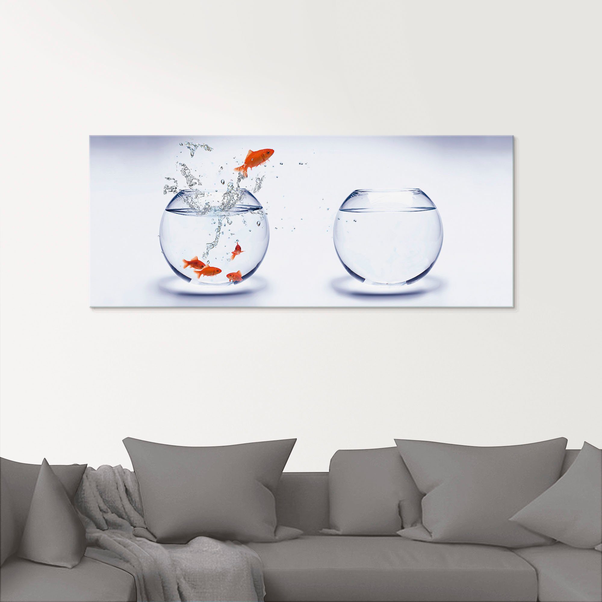 Artland Print op glas Goudvisaquarium in verschillende maten