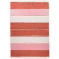 theko loper stripe cotton handgeweven tapijtloper, platweefsel, puur katoen, met de hand geweven, met franje, ideaal in de hal  slaapkamer rood
