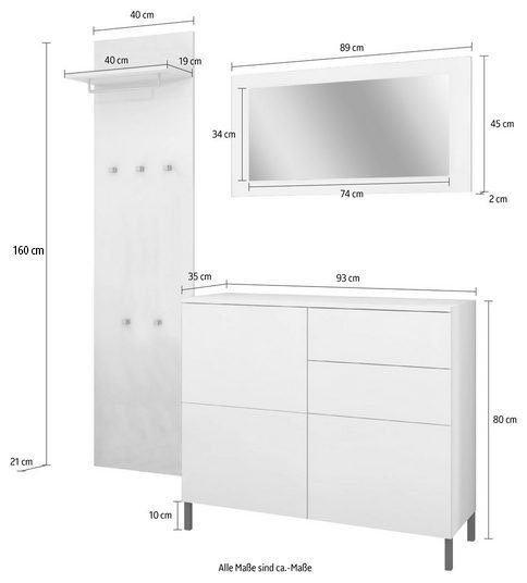 borchardt Möbel Halmeubelset Haama (3-delig)