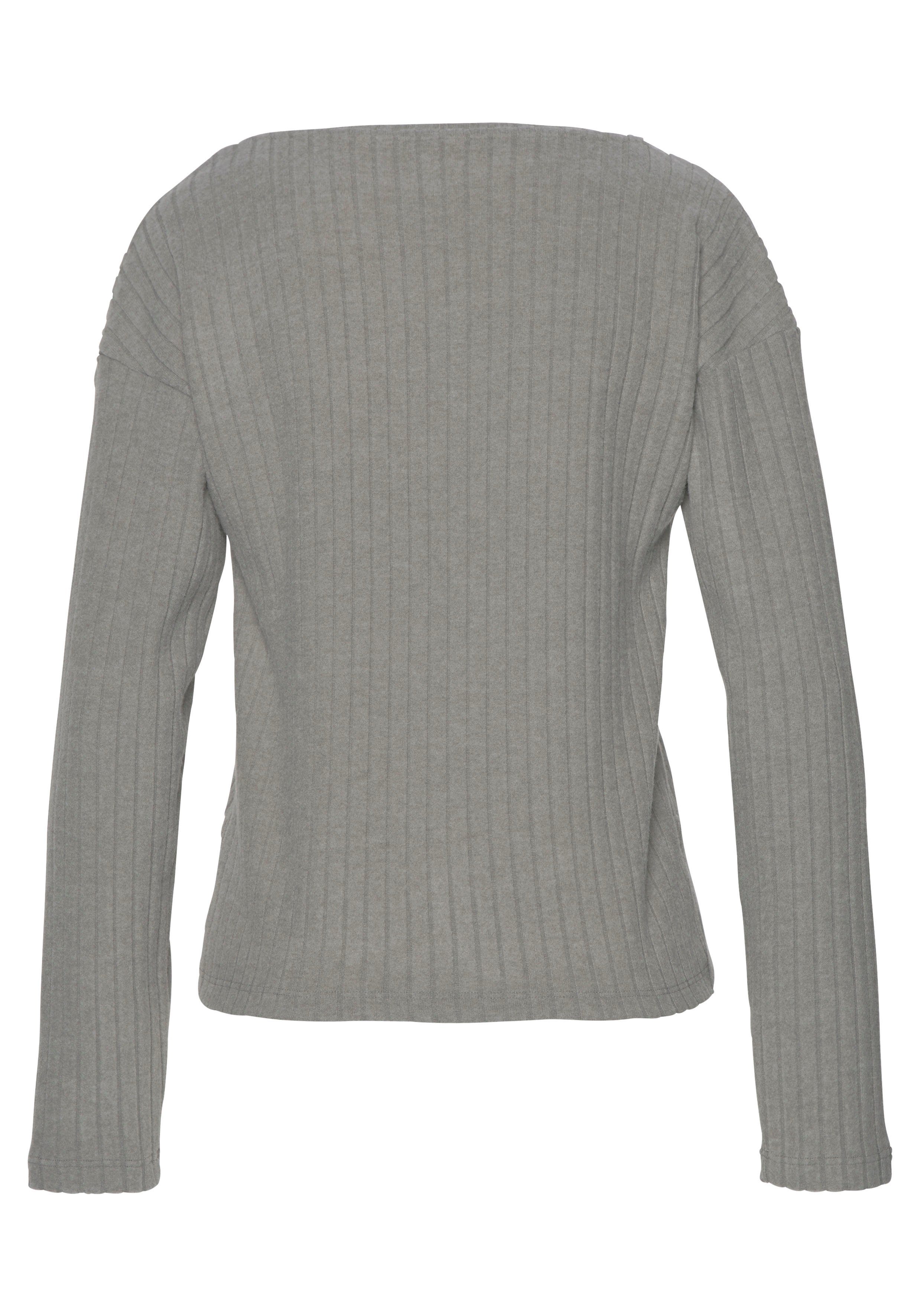 s.Oliver RED LABEL Beachwear Longsleeve van duurzaam ribbreisel