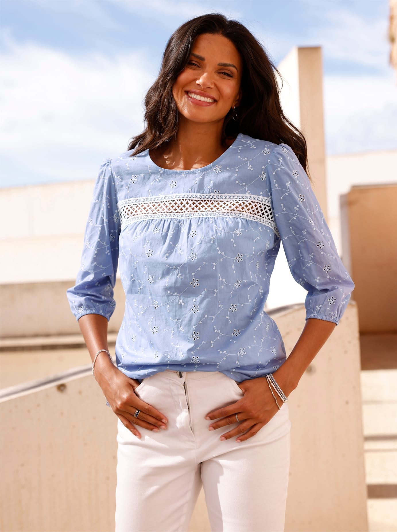 Classic Basics Blouse zonder sluiting dames tunieken maat 46 blauw