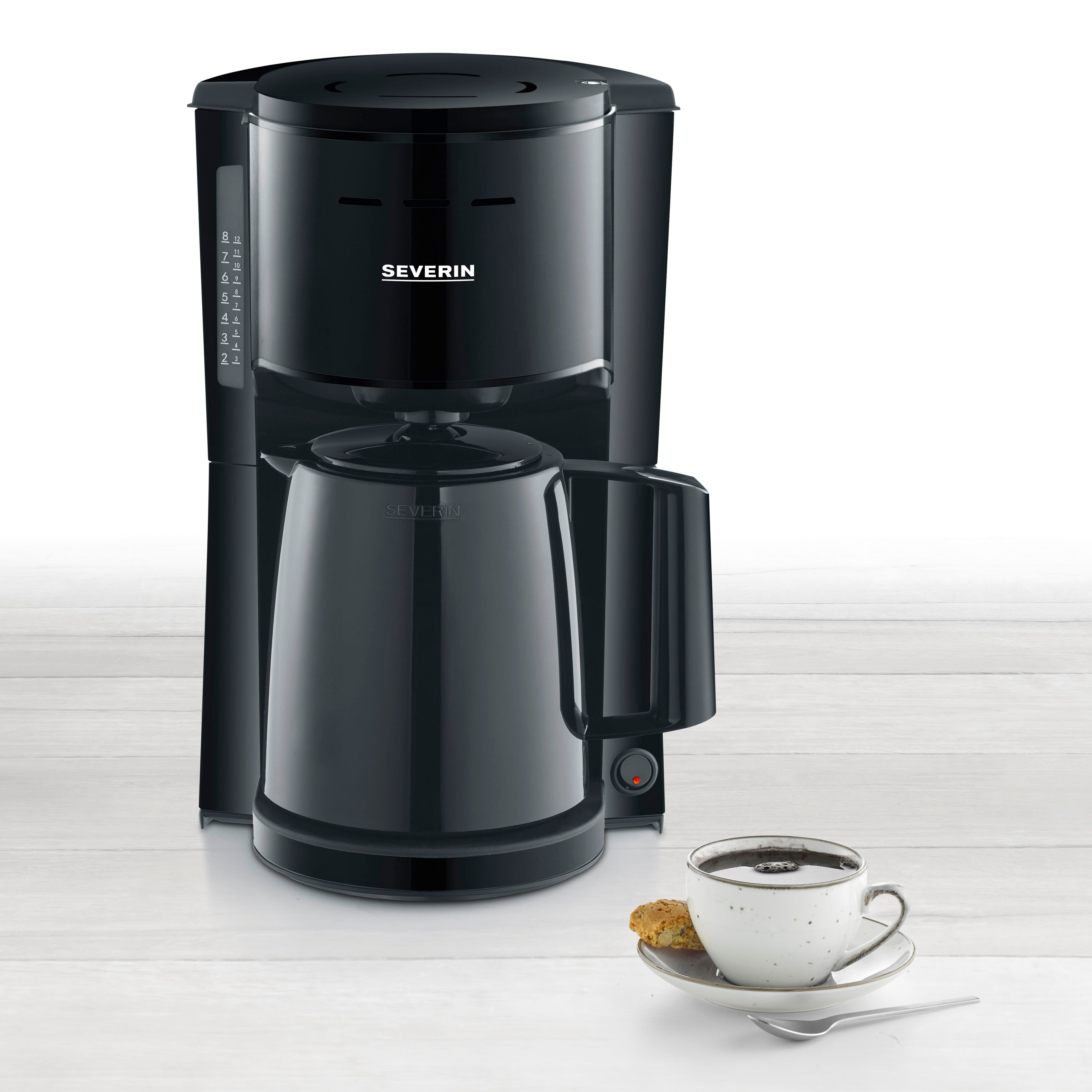 Severin Filterkoffieapparaat KA 9306, 1 l, Thermoskan met doorloopdeksel