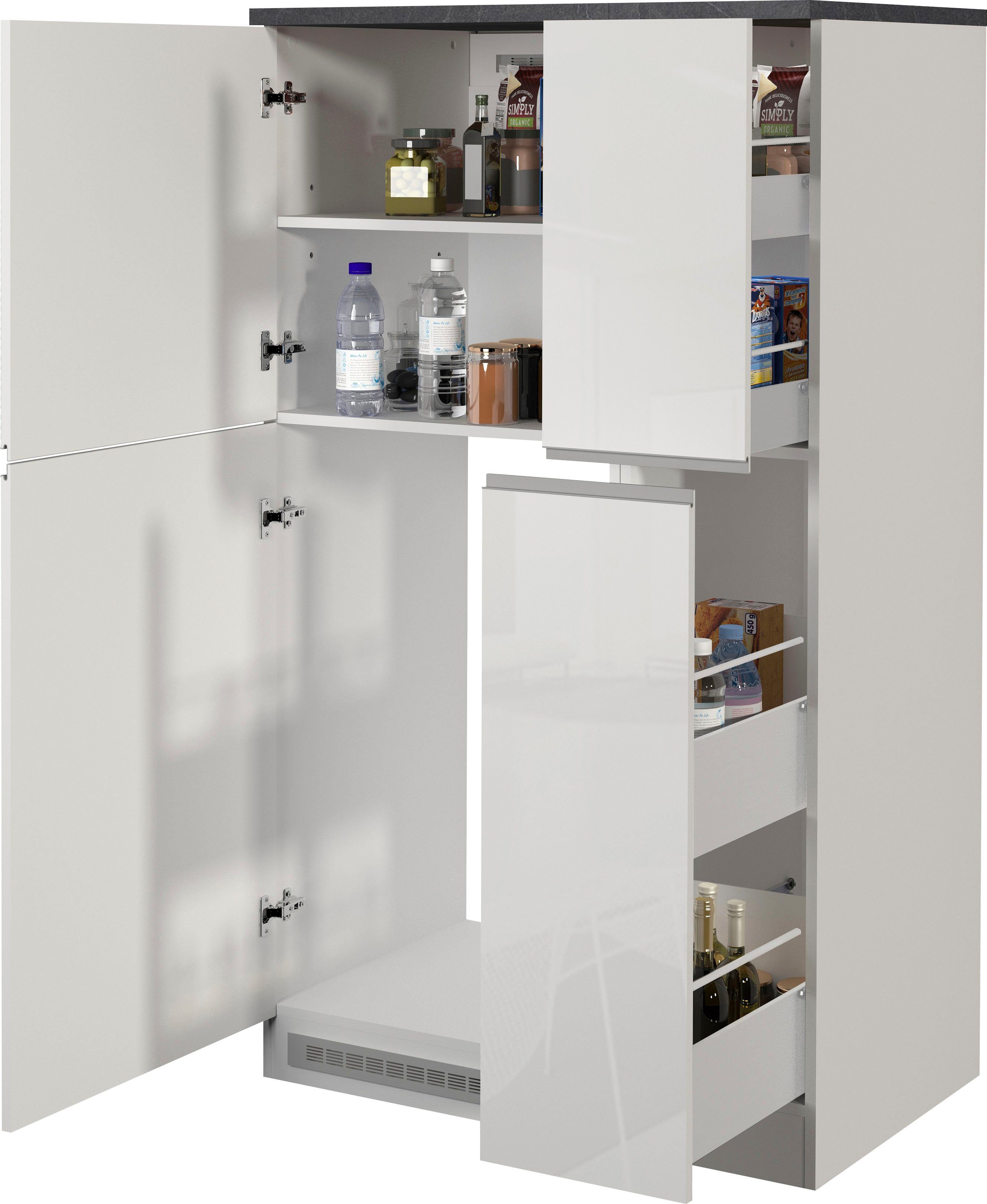 Kochstation Keuken KS-Sole keukenkast-set Breedte 90 cm, ombouw- en apothekerskast in set