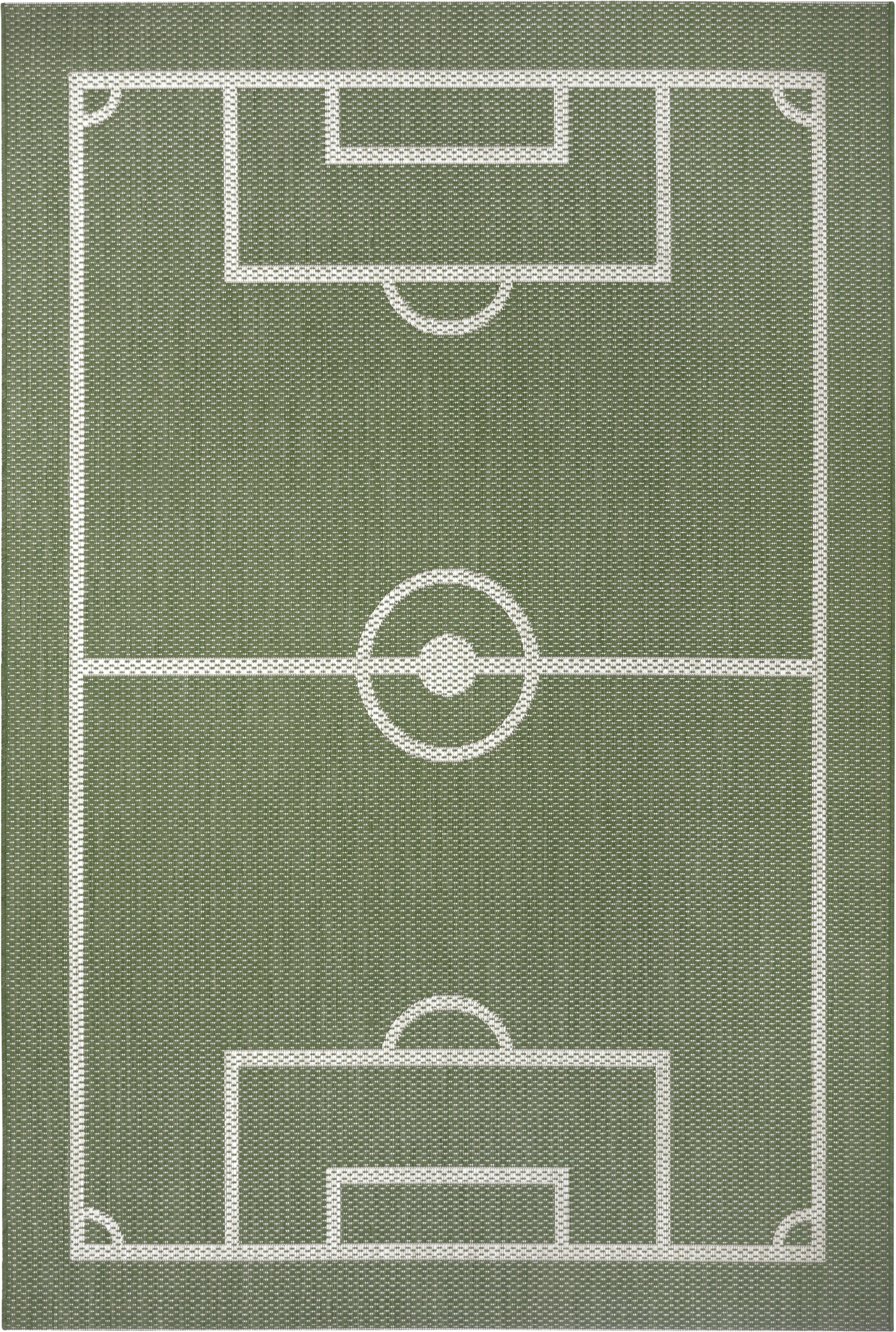 Lüttenhütt Kindervloerkleed Voetbalveld Voetbal, speelmat, platweefsel, slijtvast, gemakkelijk in onderhoud