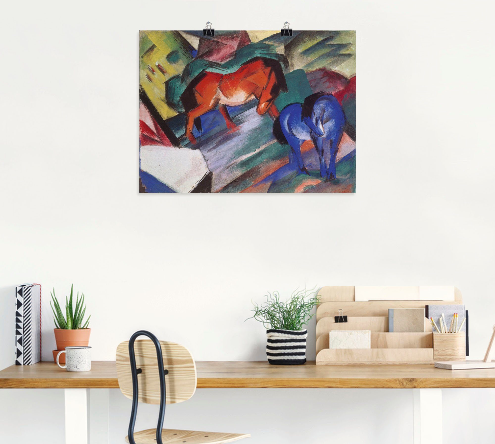 Artland Artprint Rood en blauw paard. 1912 als poster, muursticker in verschillende maten