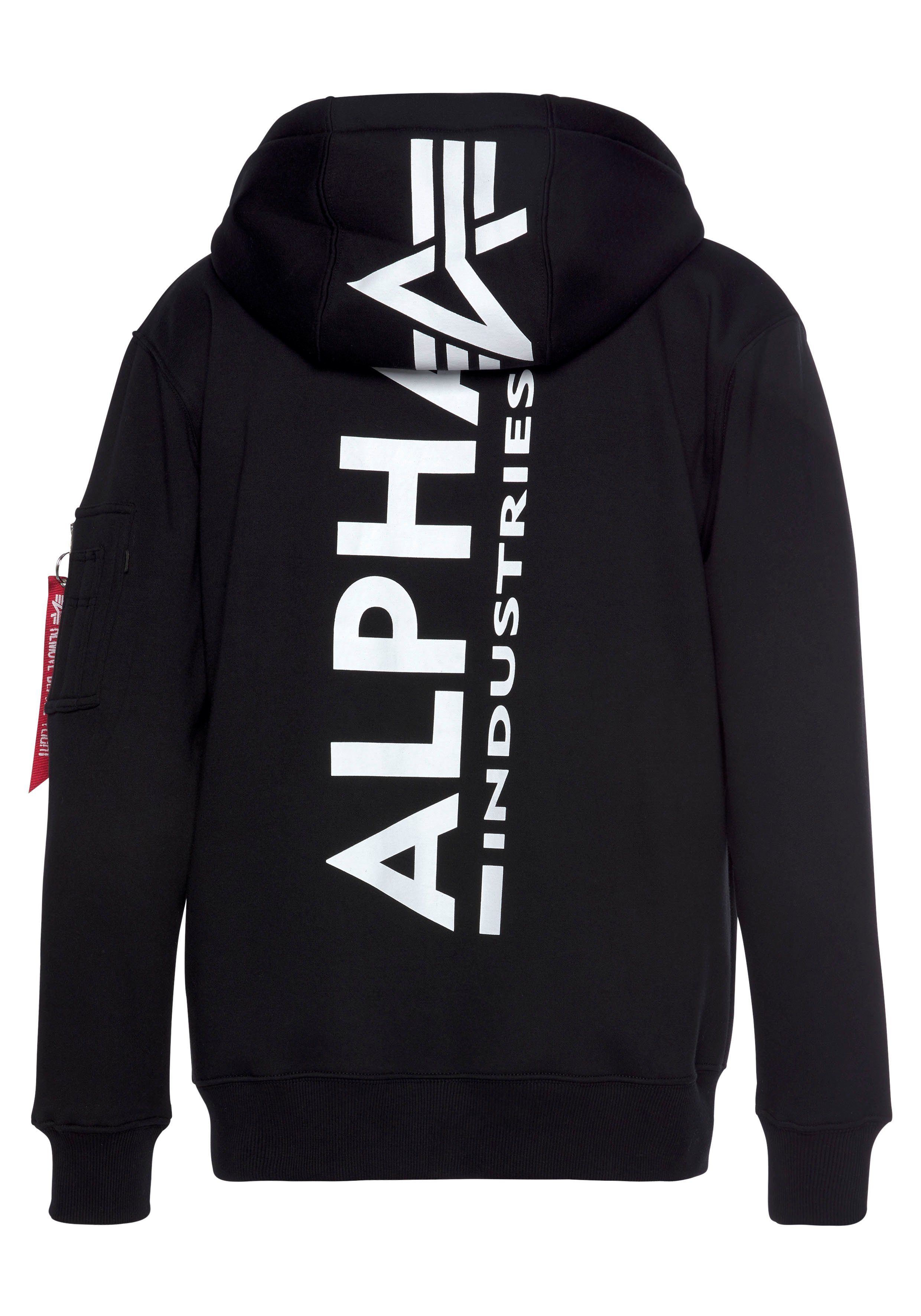 Alpha Industries Capuchonsweatvest Back Print Zip Hoody