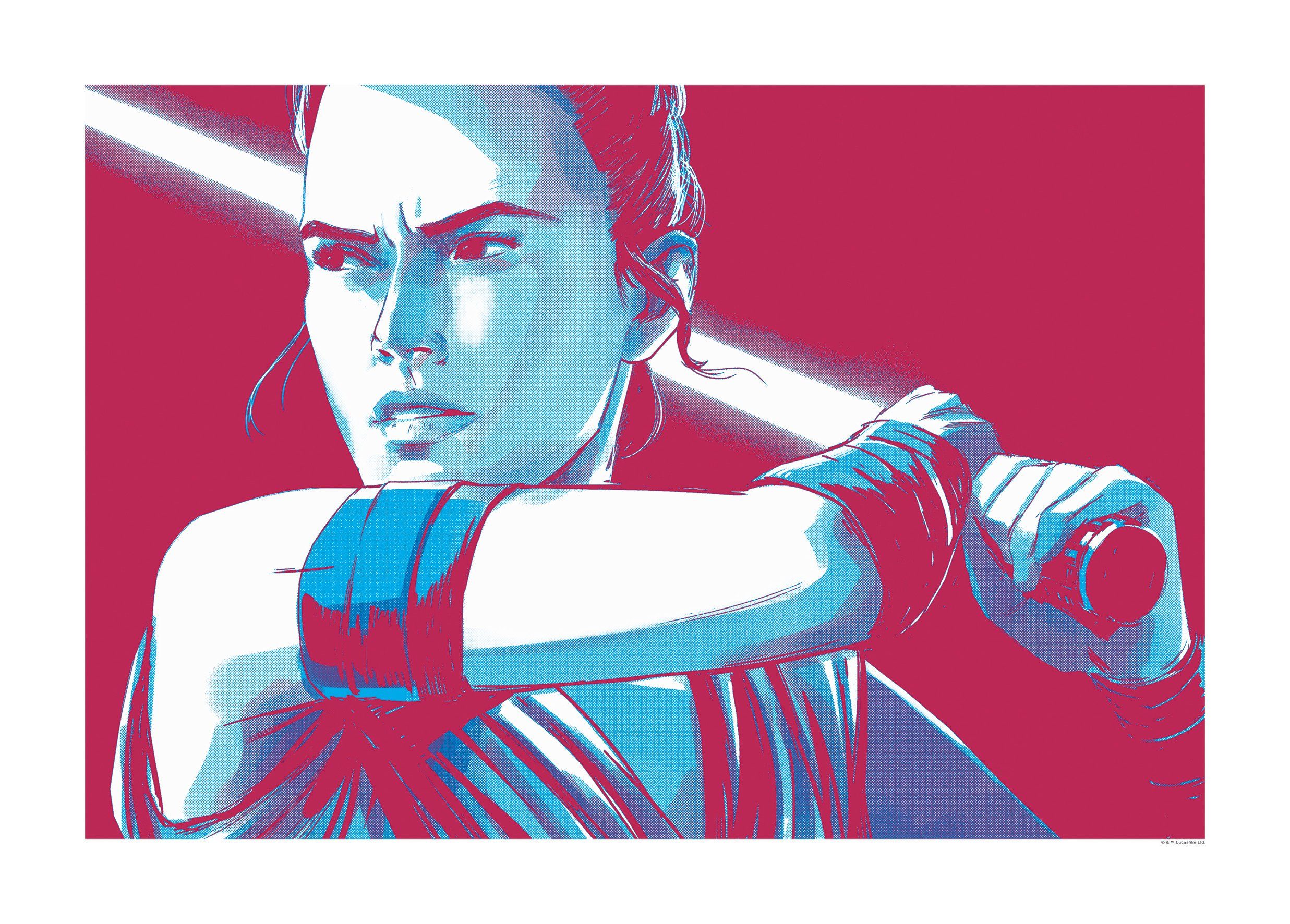 Komar wanddecoratie Star Wars Faces Rey, zonder lijst