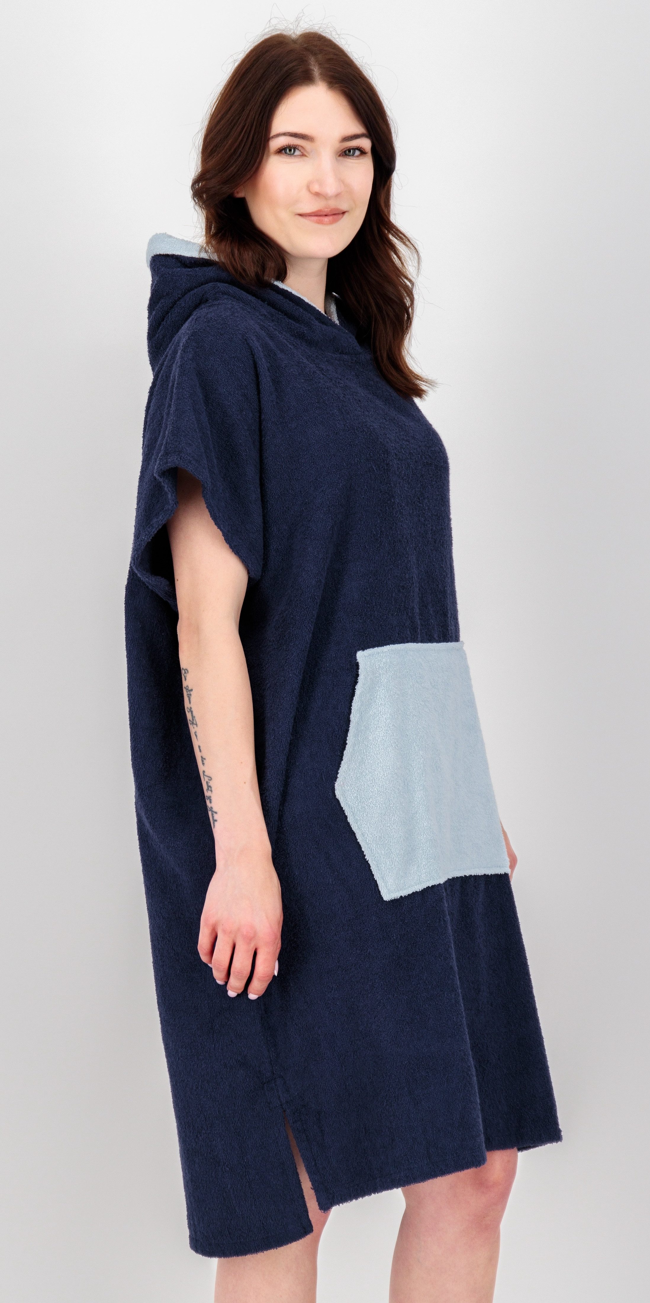 DEPROC Active Poncho Badponcho PARLEE BEACH Badponcho met grote kangoeroezak en binnenzak