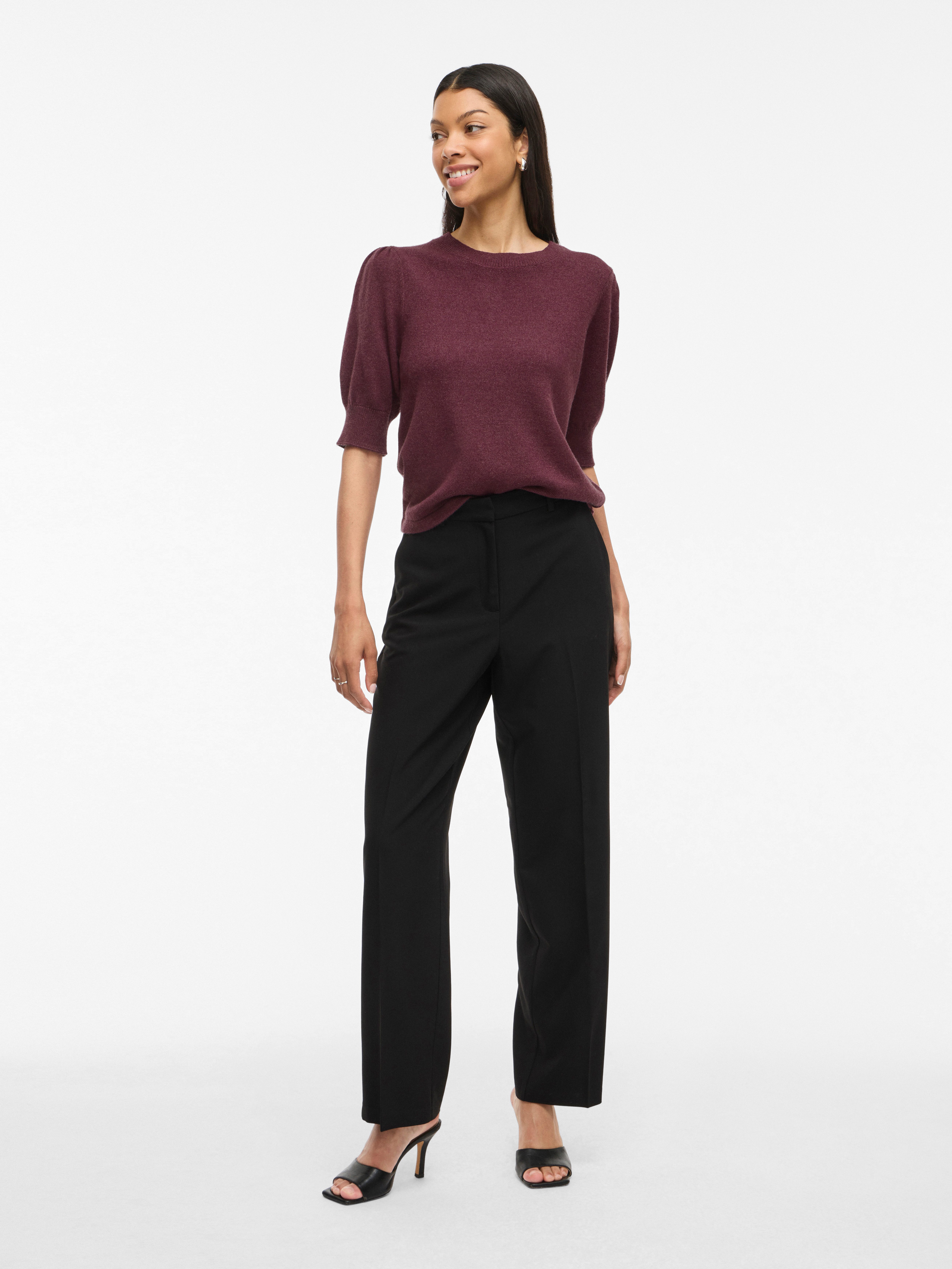 Vila Gebreide trui VIRIL 2/4 SLEEVE O-NECK KNIT TOP - NOOS