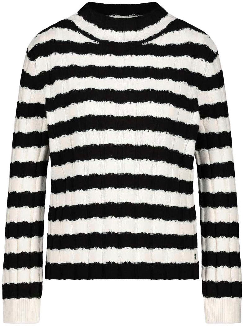 Monari Trui met ronde hals Pullover Zopf Ringel