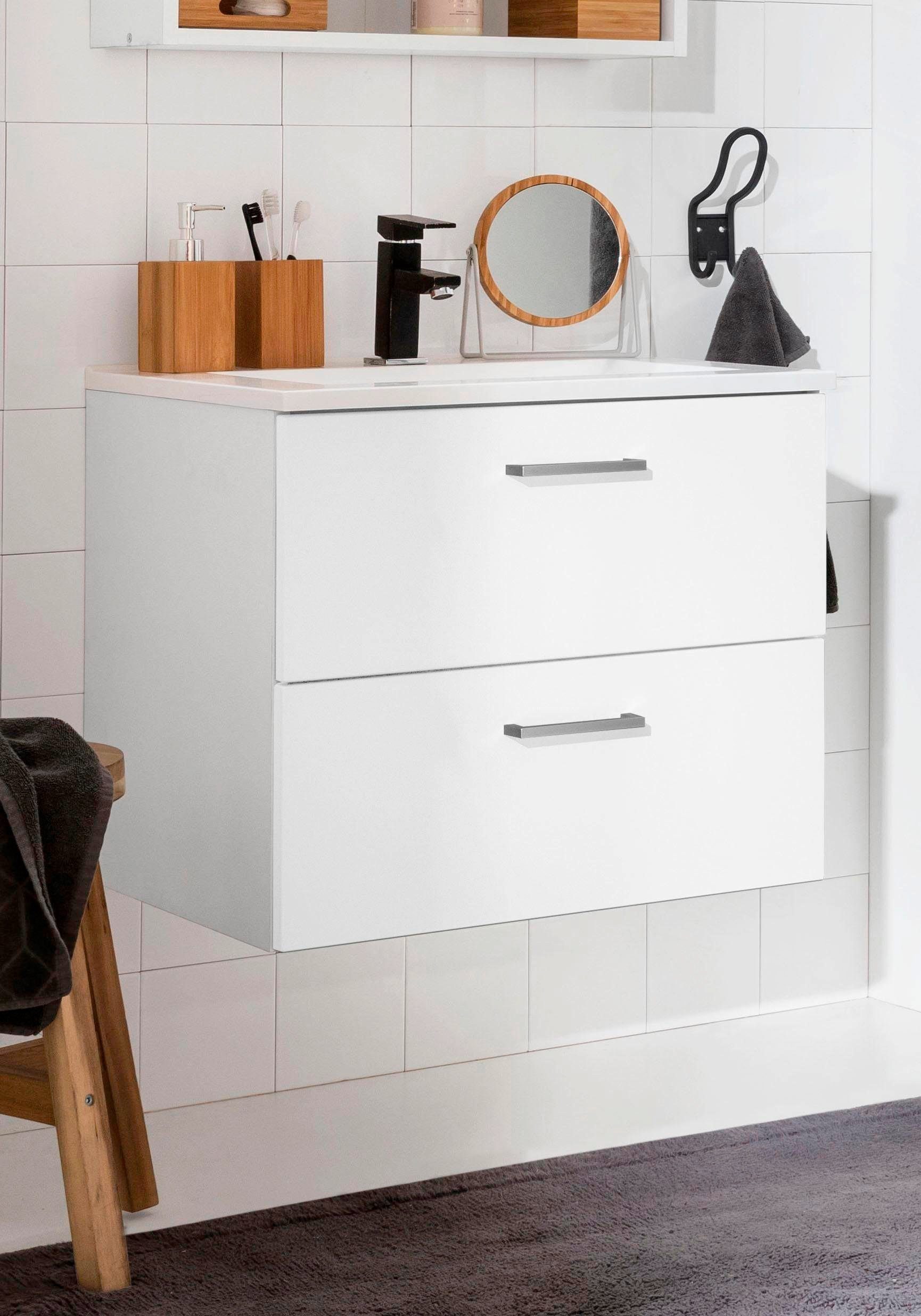 welltime Wastafelonderkast Ribera Badkamermeubel, wastafelonderkast inclusief wasbak, breedte 60 cm