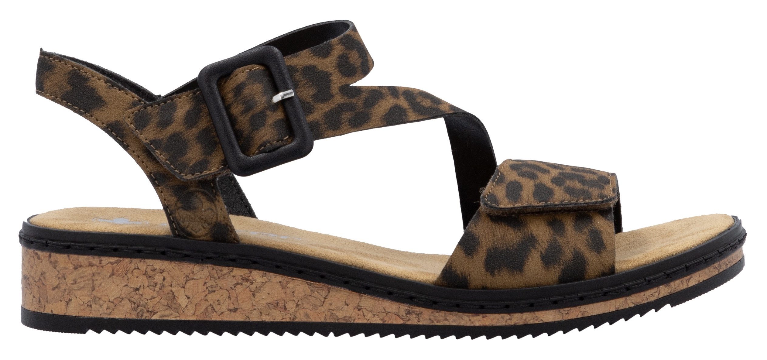 Rieker Sandalen zomerschoen, sandaal, sleehak, met asymmetrische bandjes