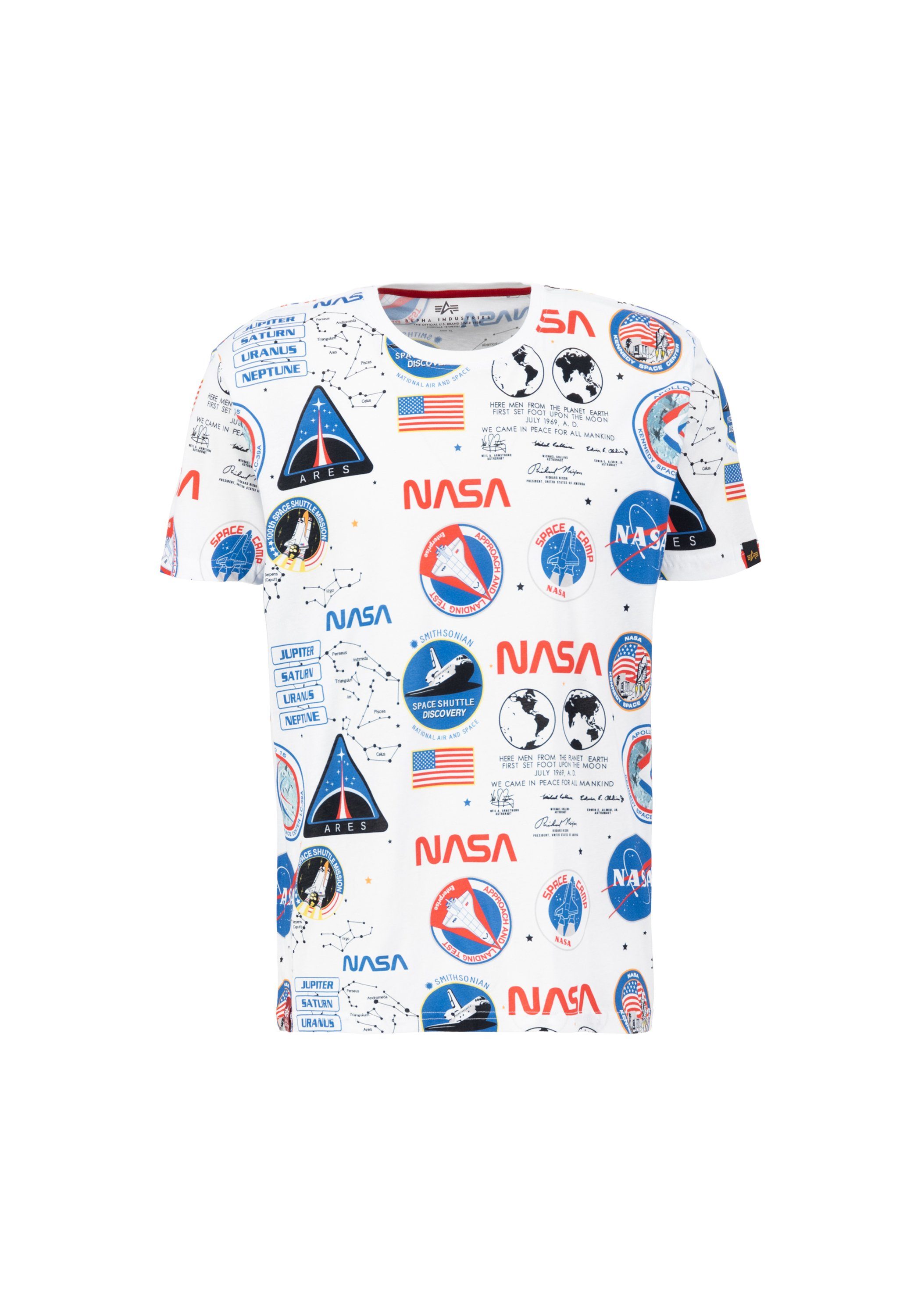 Alpha Industries T-shirt Alpha Industries Men - T-Shirts NASA AOP T-Shirt heren t-shirts maat S wit