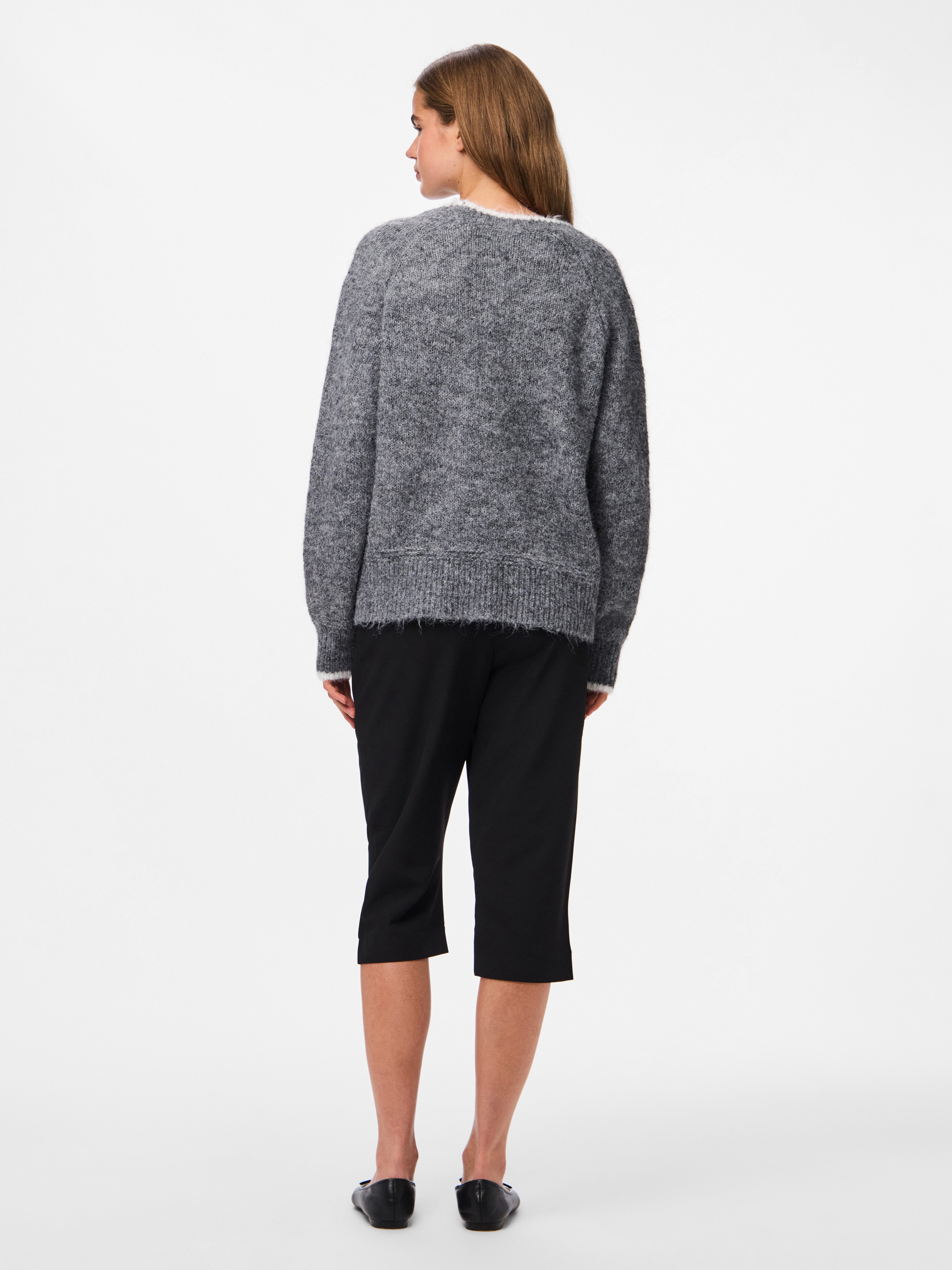pieces Gebreide trui PCIVY LS O-NECK CONTRAST KNIT NOOS BC